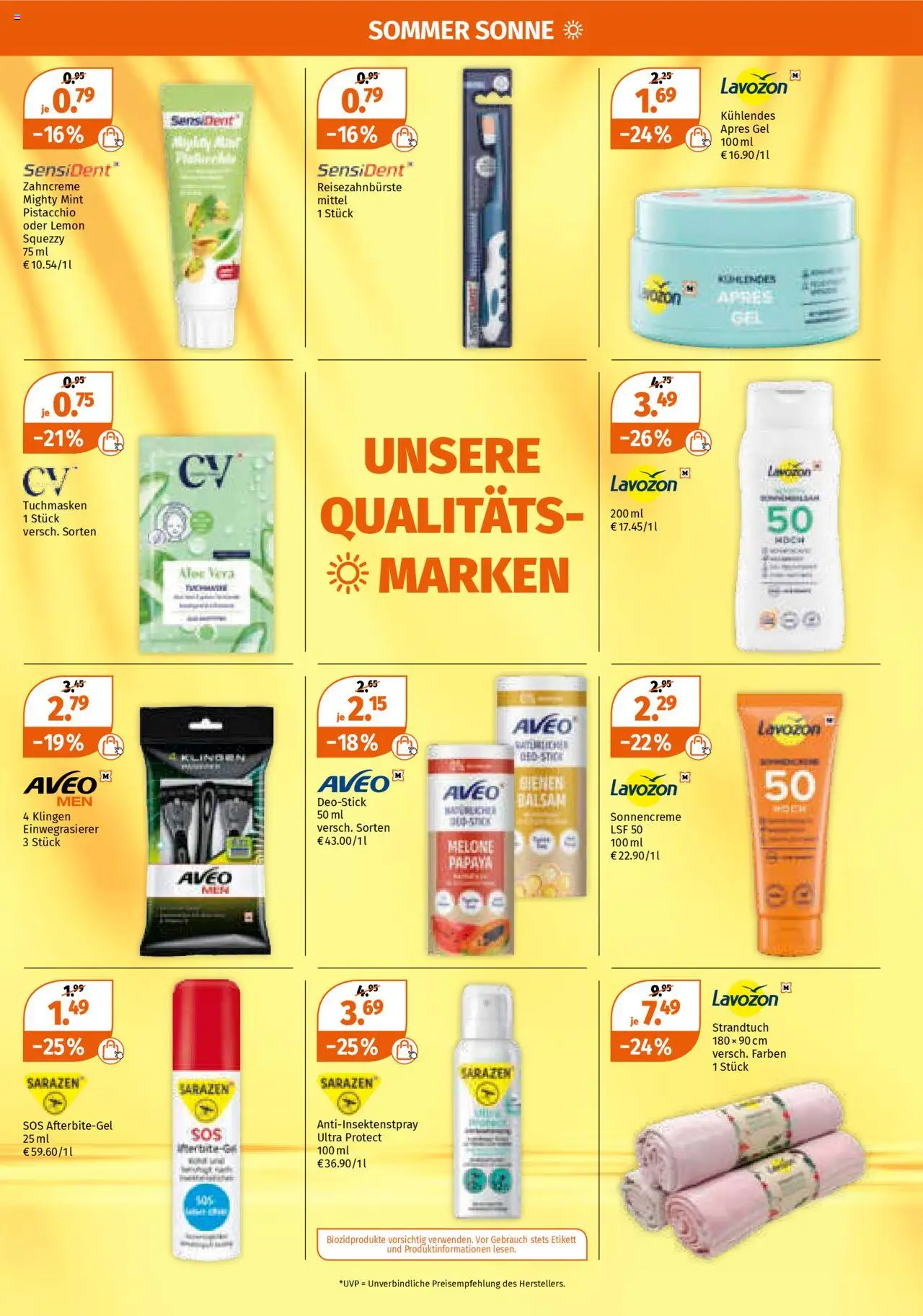 Müller Prospekt 	 - gültig ab dem 28.07.2025 | Seite: 21 | Produkte: Strandtuch, Sonnencreme, After Sun, Melone