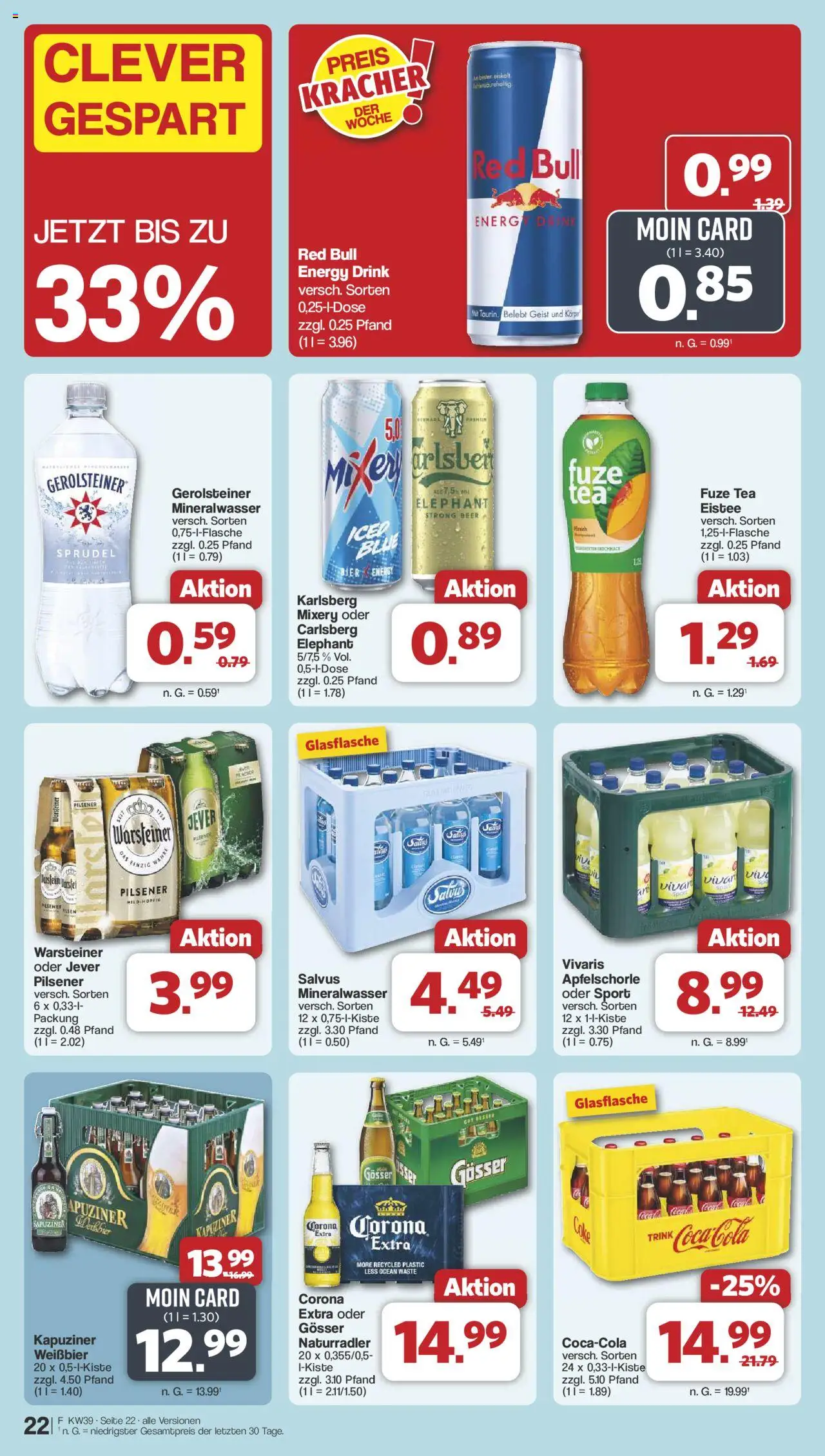Famila Nordwest Prospekt 	 – gültig ab 22.09.2025 | Seite: 25 | Produkte: Carlsberg, Energy, Bier, Mineralwasser