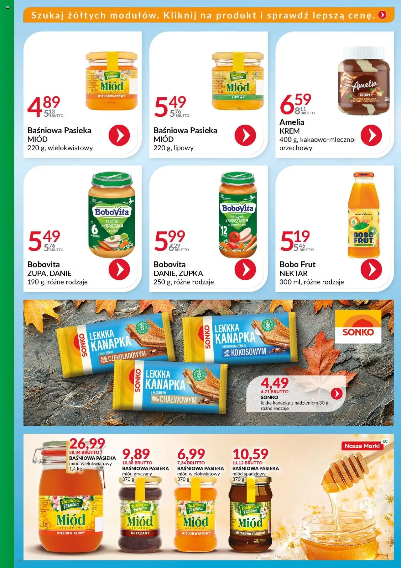 Eurocash Gazetka - Katalog Artykułów Spożywczych od 19.10.2025 | Strona: 30 | Produkty: Miód, Bobo frut, Krem, Warzywa