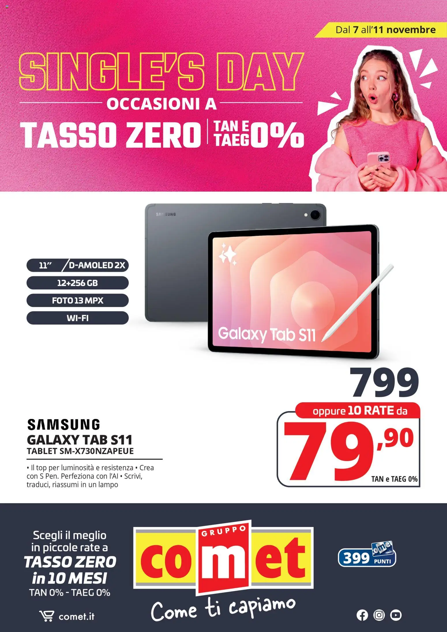 Volantino Comet del 07.11.2025 | Pagina: 22 | Prodotti: Top, Tablet, Samsung