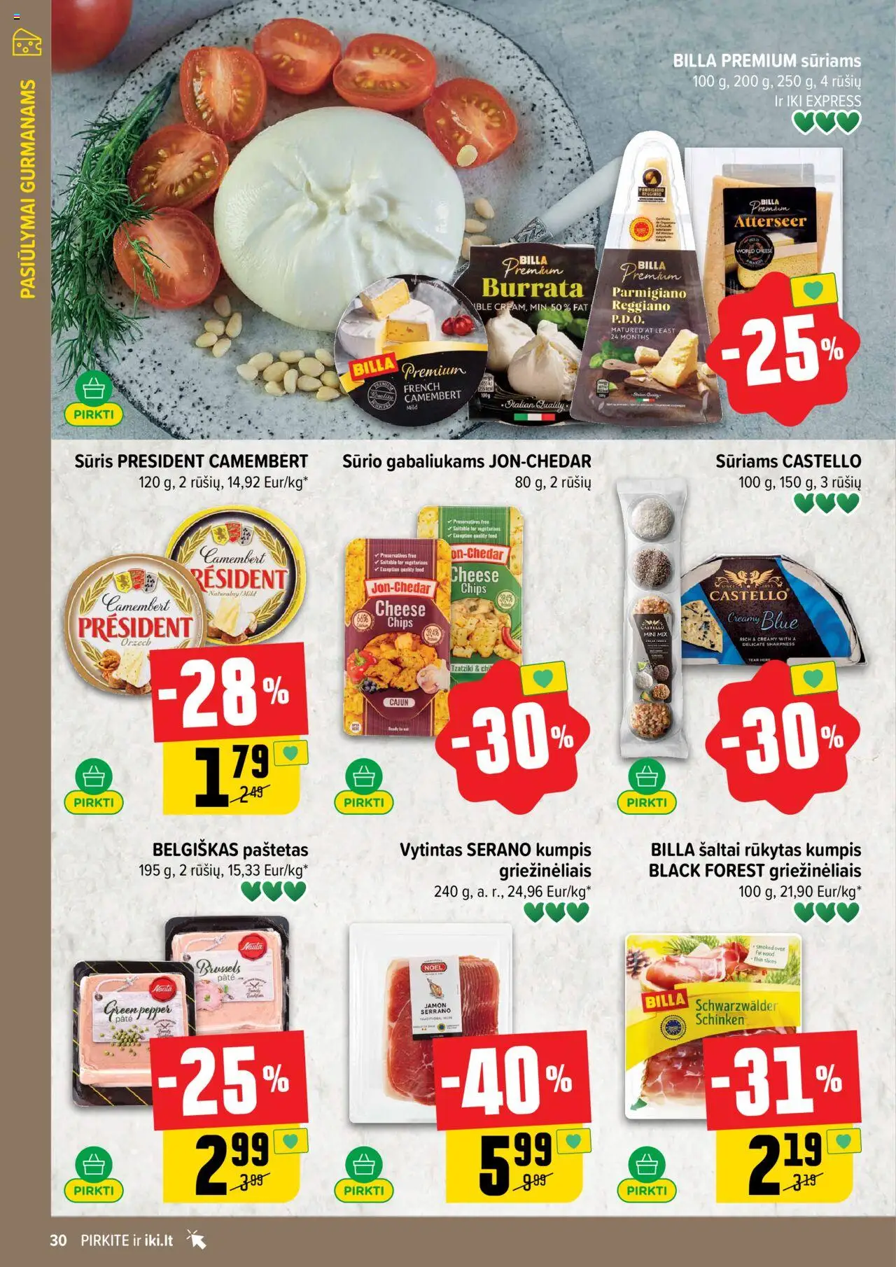 IKI - Leidinys│galioja nuo 11.08.2025 | Puslapis: 30 | Prekių: Sūris, Kumpis