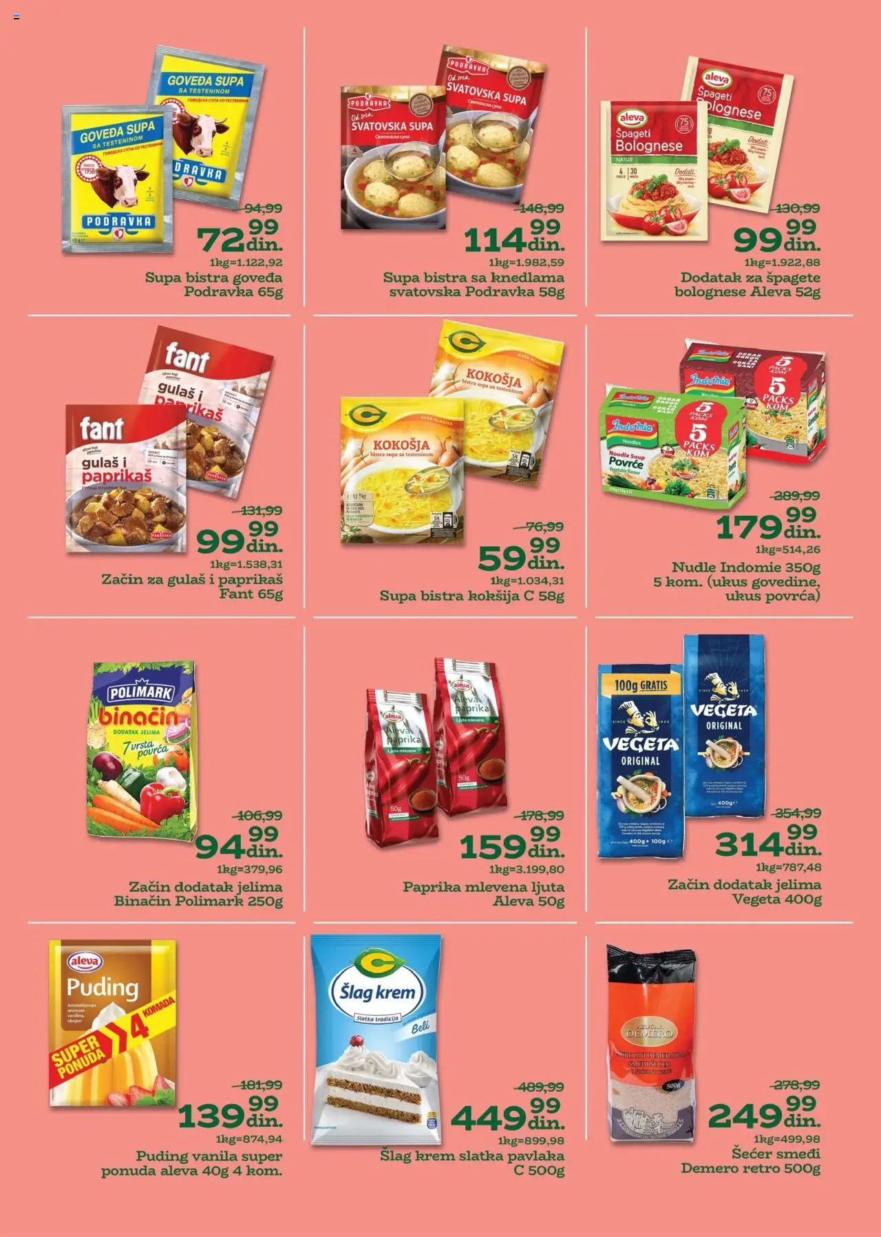 Univerexport katalog - važi od 29.09.2025 | Strana: 12 | Proizvode: Podravka, Špageti, Šlag krem, Nudle