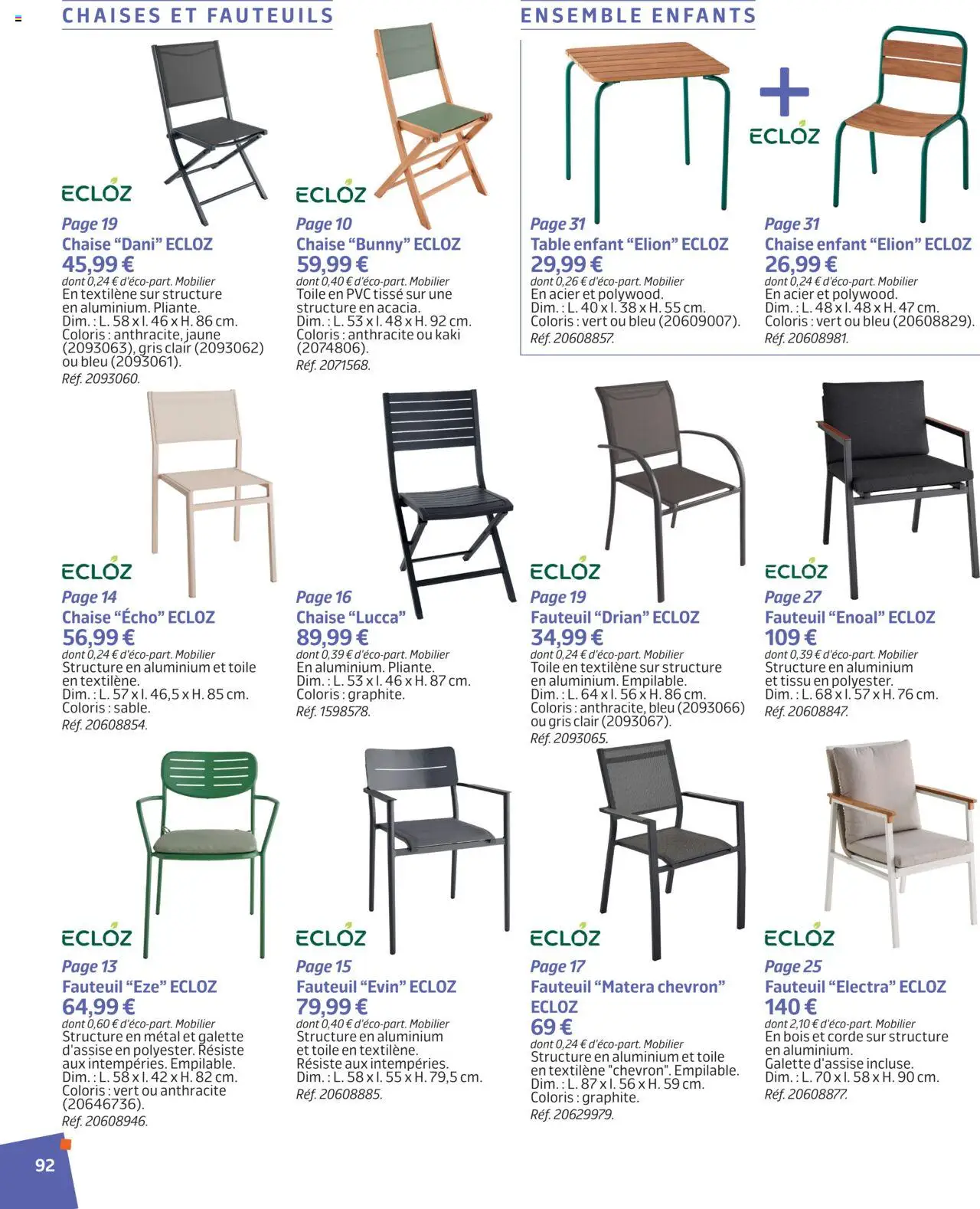  | Page: 91 | Produits: Kaki, Fauteuil, Table, Chaise