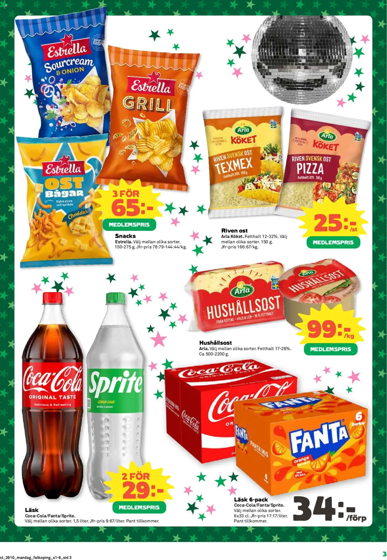 Coop reklamblad aktuell från 02.03.2026 | Sida: 3 | Produkter: Cheddar, Sprite, Ost, Pizza