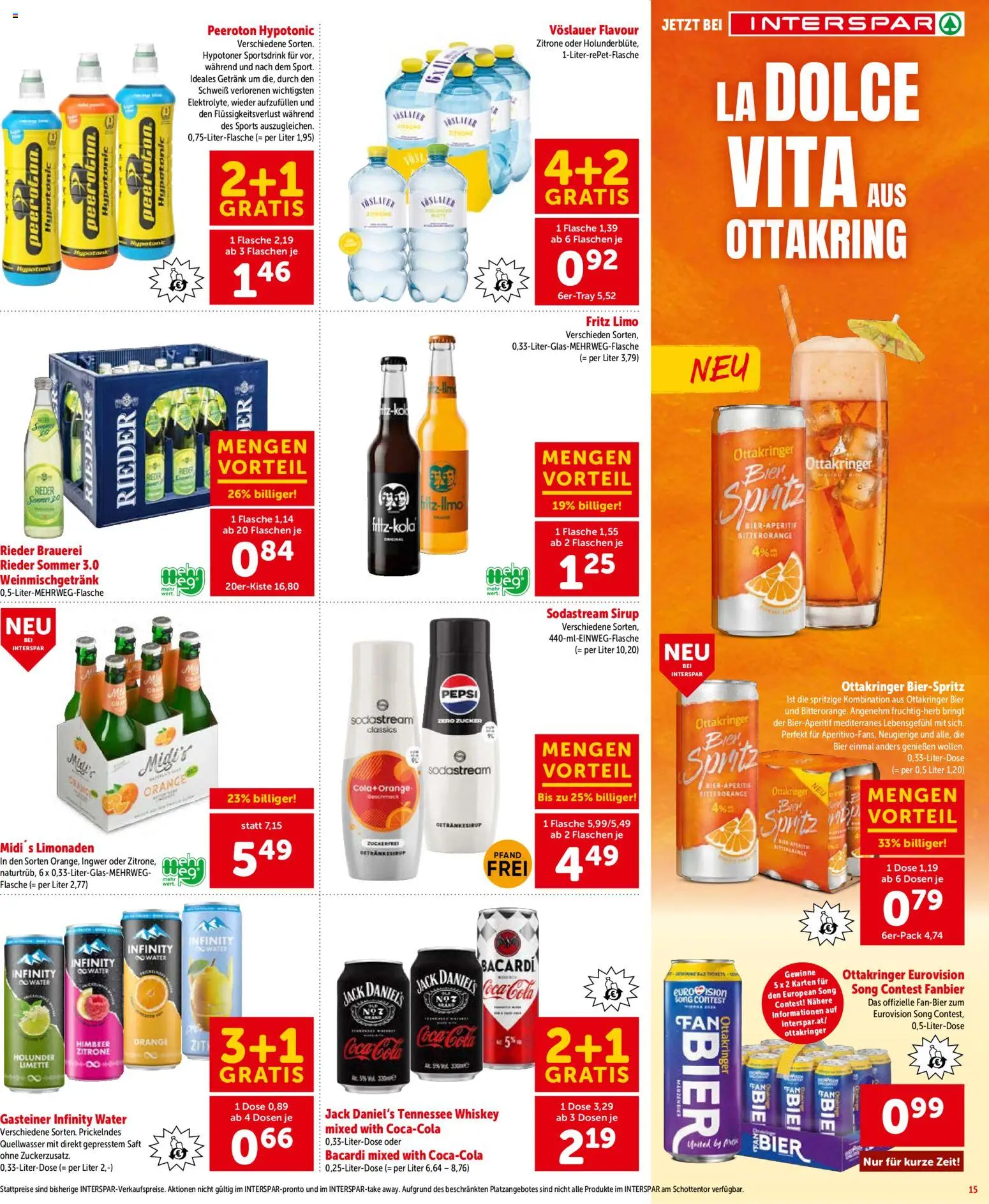 Interspar Flugblatt - Oberösterreich gültig ab 23.04.2026 | Seite: 15 | Produkte: Zitrone, Limette, Saft, Bier