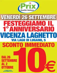 Anteprima del volantino Prix Festeggiamo Vicenza catalogo valido a partire dal 26.09.2025