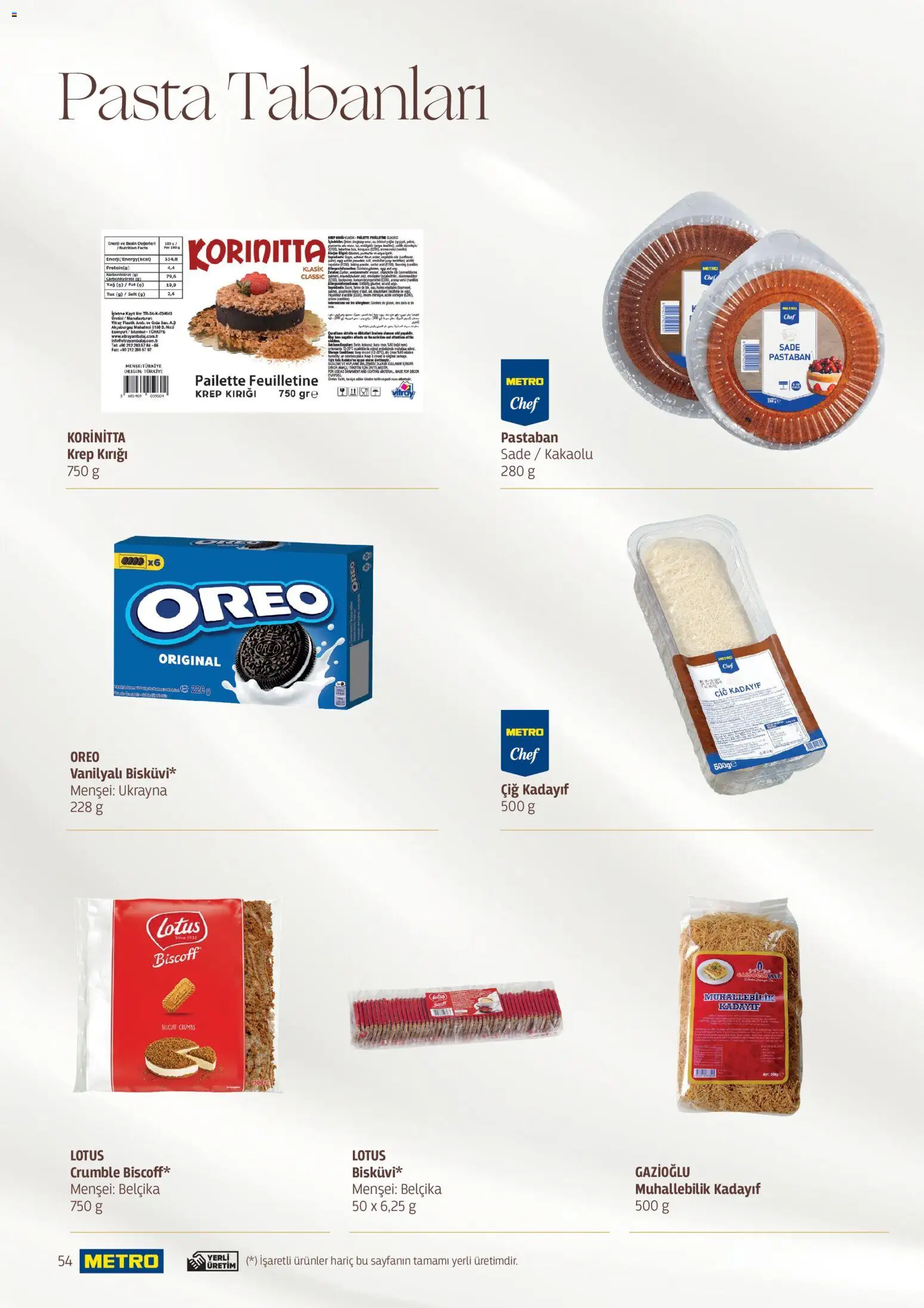 Metro - Pastacılık Kataloğu - 06.04.2026 tarihinden itibaren geçerlidir | Sayfa: 54 | Ürünler: Yağ