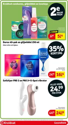 Kruidvat condooms, glijmiddel en lovetoys, Various Kruidvat products including condoms, lubricant and love toys. - Voorbeeld van een folder van Kruidvat, geldig van 20.04.2026 | Pagina: 59