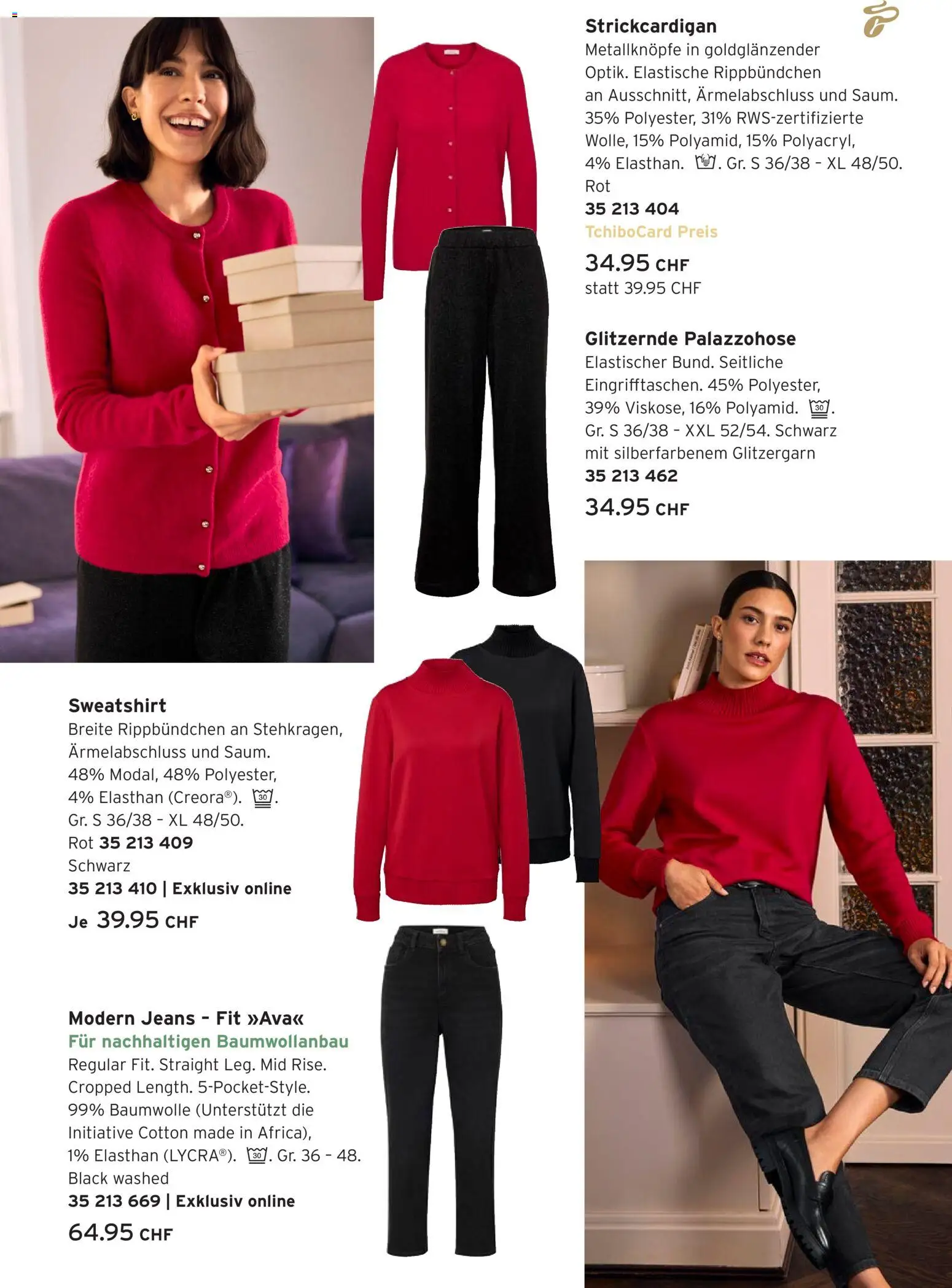 Tchibo Aktionen Freude – gültig ab 12.11.2025 | Seite: 19 | Produkte: Jeans, Sweatshirt