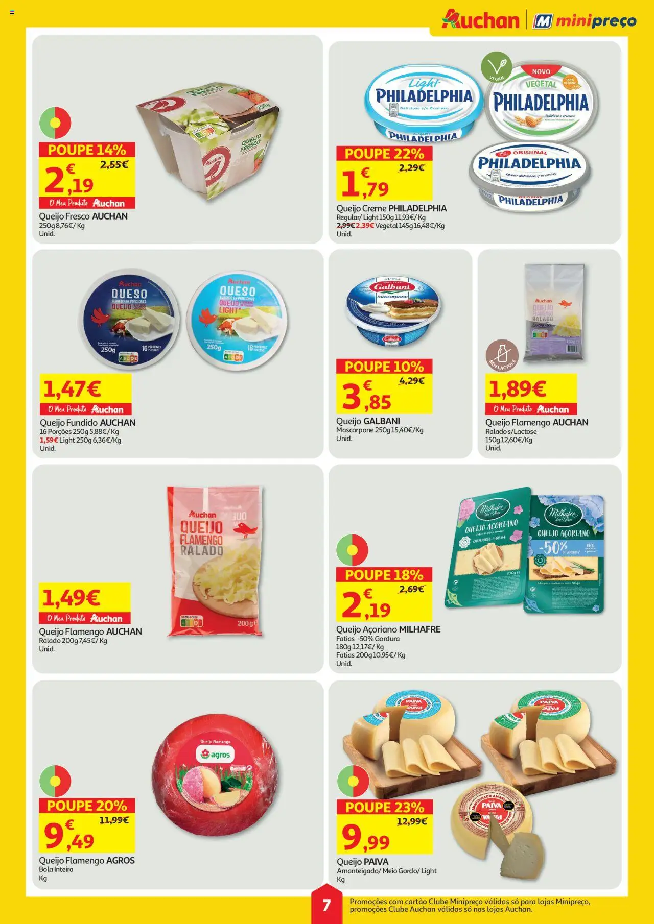 Auchan folheto │ válido de 31.07.2025 | Página: 7 | Produtos: Queijo creme, Queijo, Creme, Mascarpone