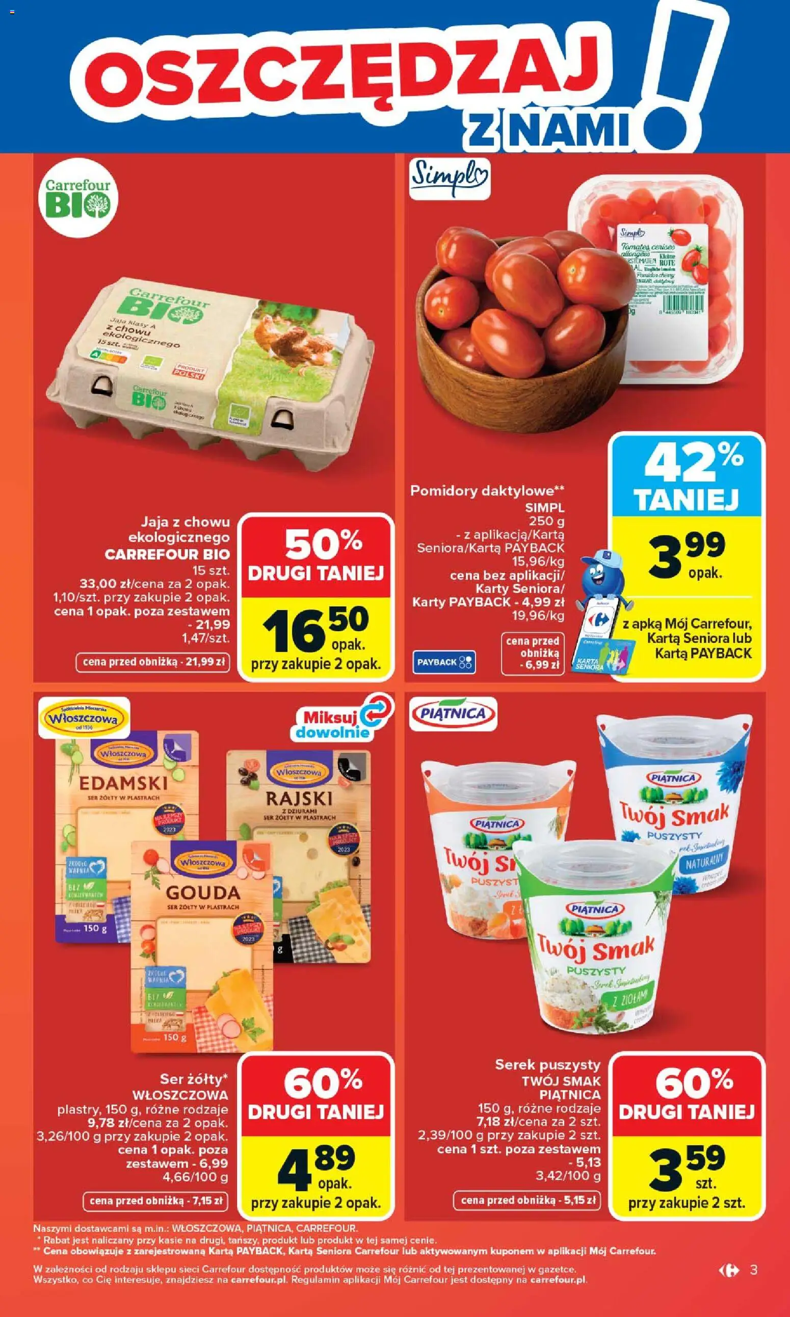 Carrefour gazetka od 20.04.2026 | Strona: 5 | Produkty: Ser żółty, Serek, Ser, Jaja