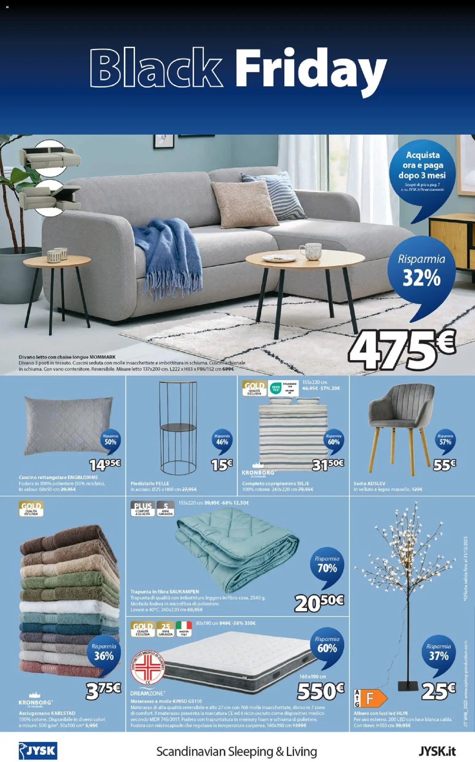 Volantino JYSK del 24.11.2025 | Pagina: 8 | Prodotti: Copripiumino, Letto, Cuscino, Asciugamano