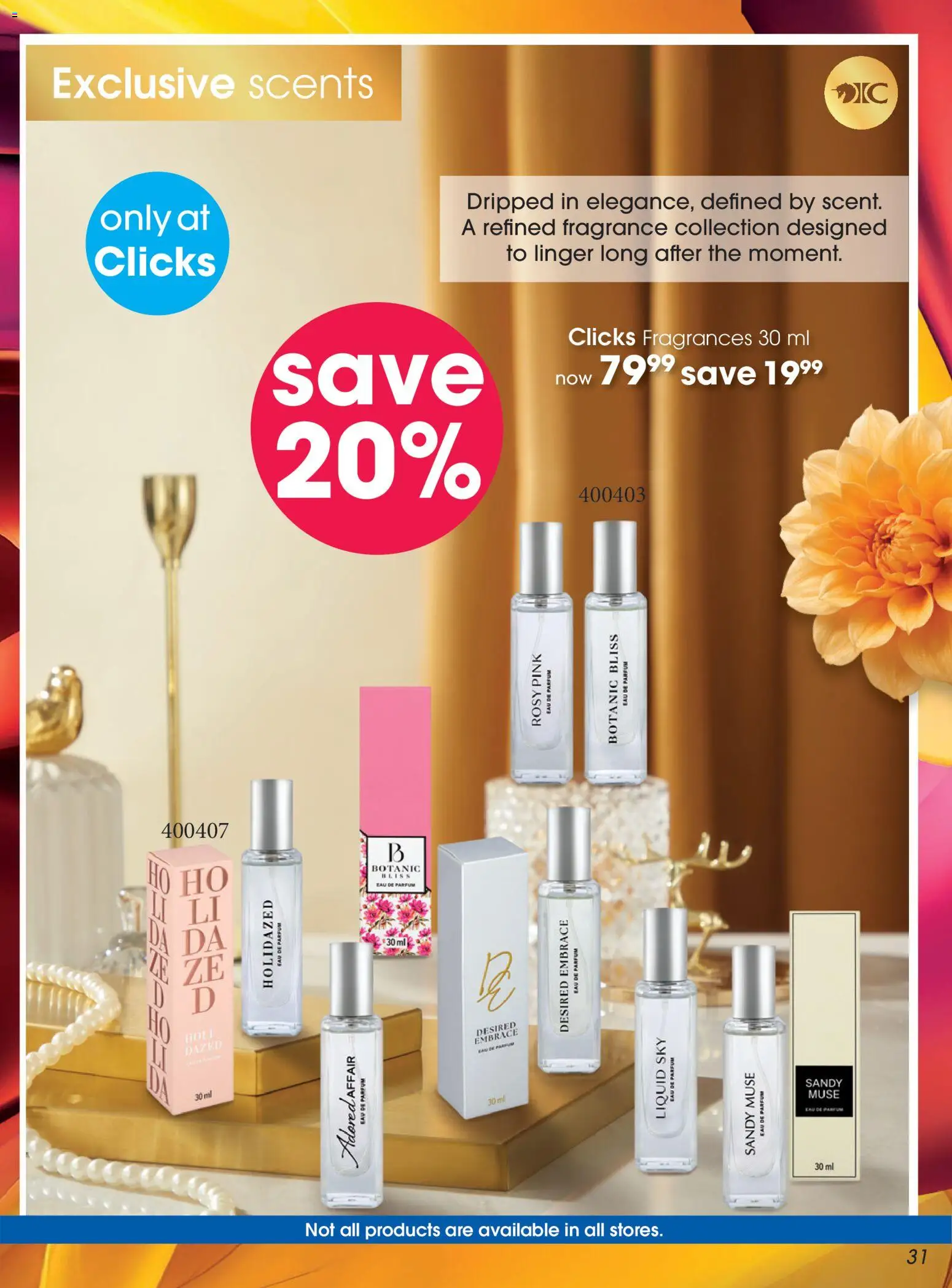 New Clicks catalogue – valid from 25.03.2026 | Page: 31 | Products: Fragrance