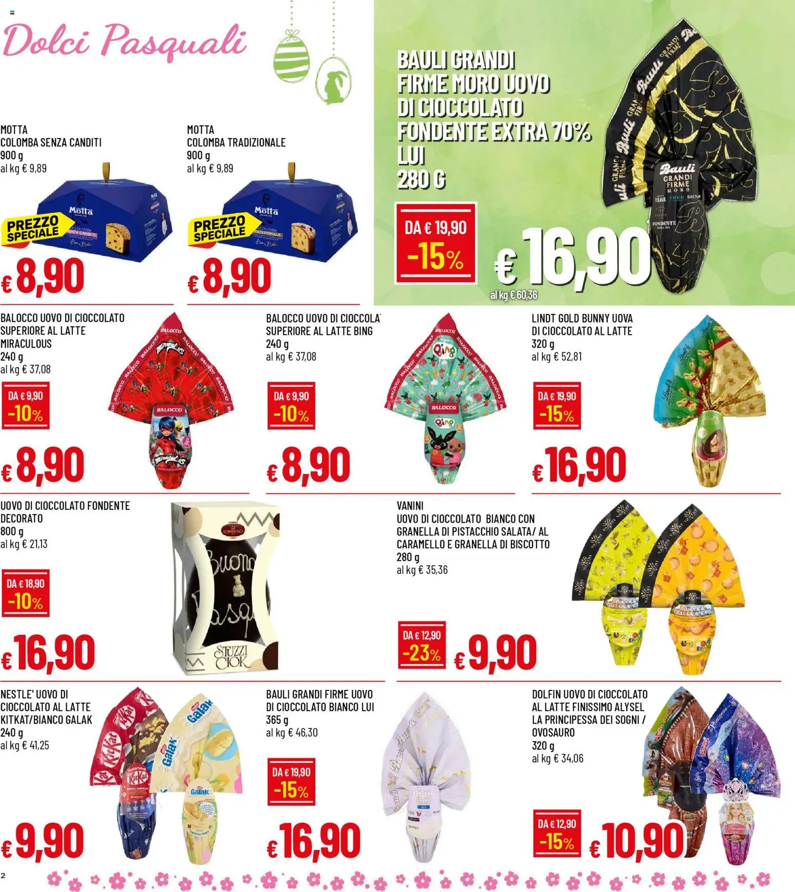 Volantino Galassia del 26.03.2026 | Pagina: 2 | Prodotti: Uova, Cioccolato, Latte, Baule