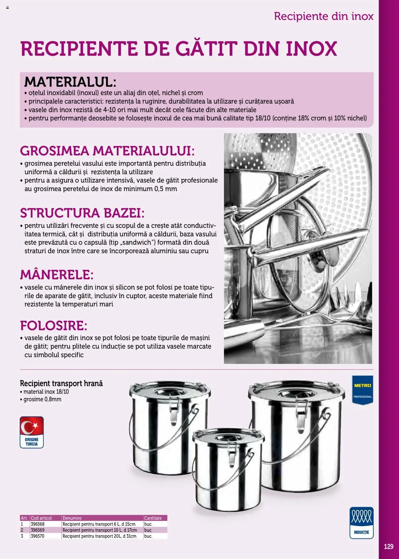 Noul catalog Metro – valabil de la 17.09.2025 | Pagină: 129 | Produse: Recipiente