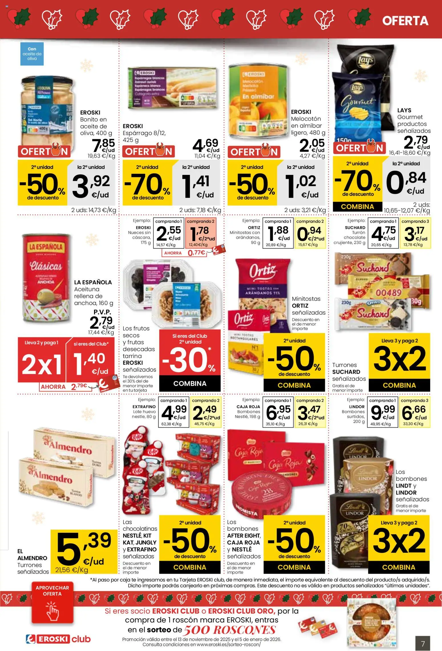 Eroski - Supermercados │ válido desde el 26.12.2025 | Página: 7 | Productos: Chocolatinas, Té, Anchoa, Caja