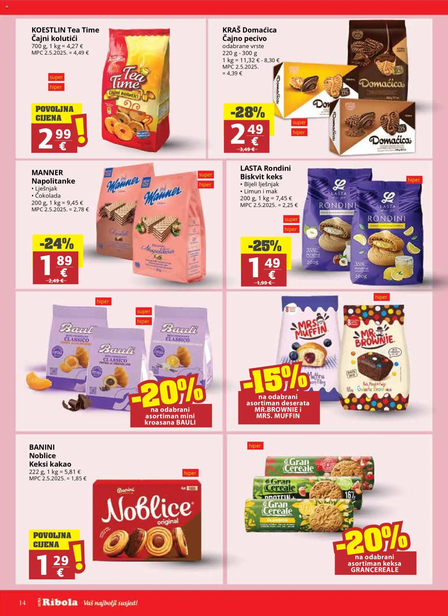 Ribola katalog | vrijedi od 08.04.2026 | Stranica: 14 | Proizvodi: Čajni kolutići, Lješnjak, Limun, Mak
