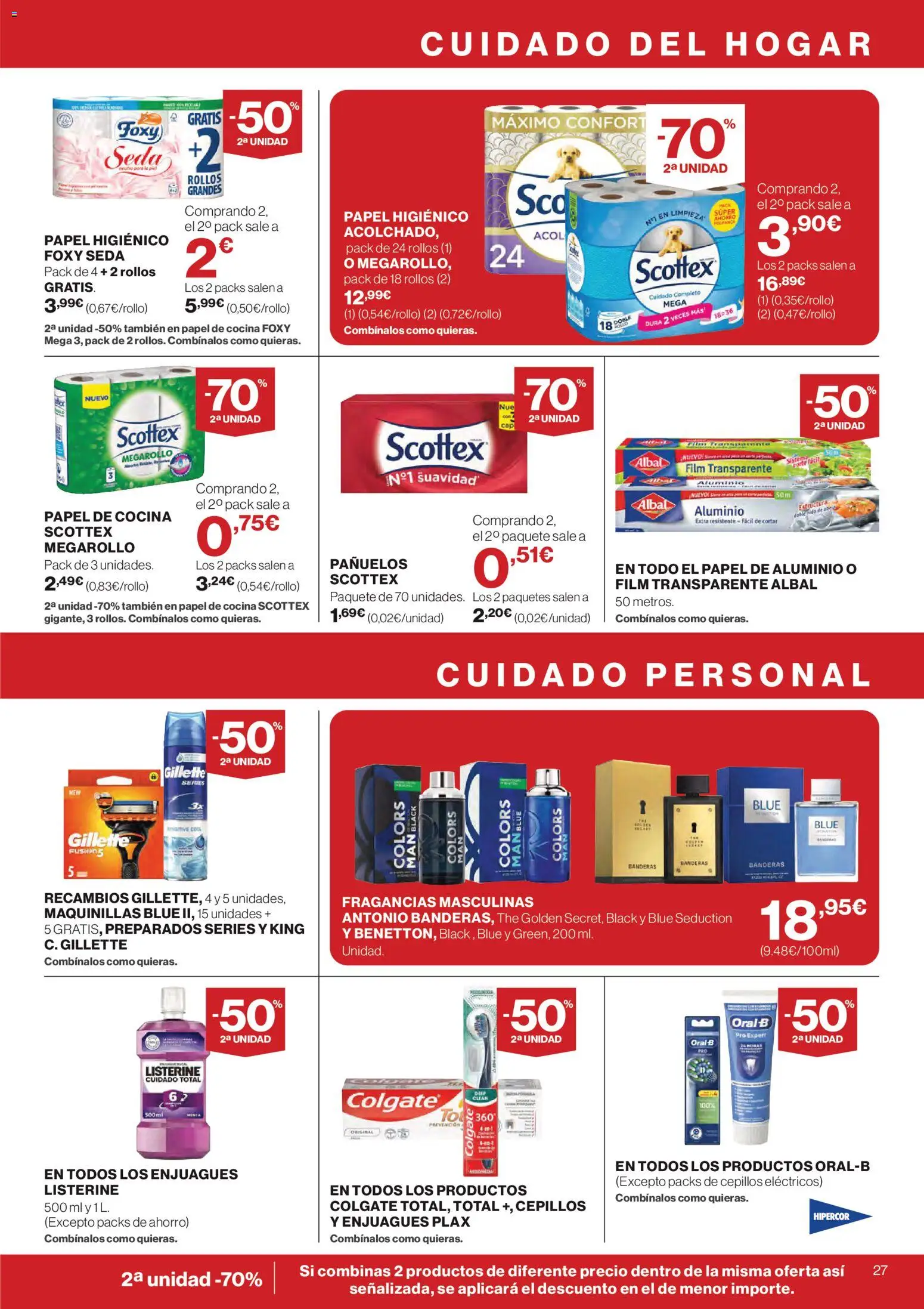 Hipercor catálogo │ válido desde el 12.03.2026 | Página: 27 | Productos: Papel higienico, Cocina