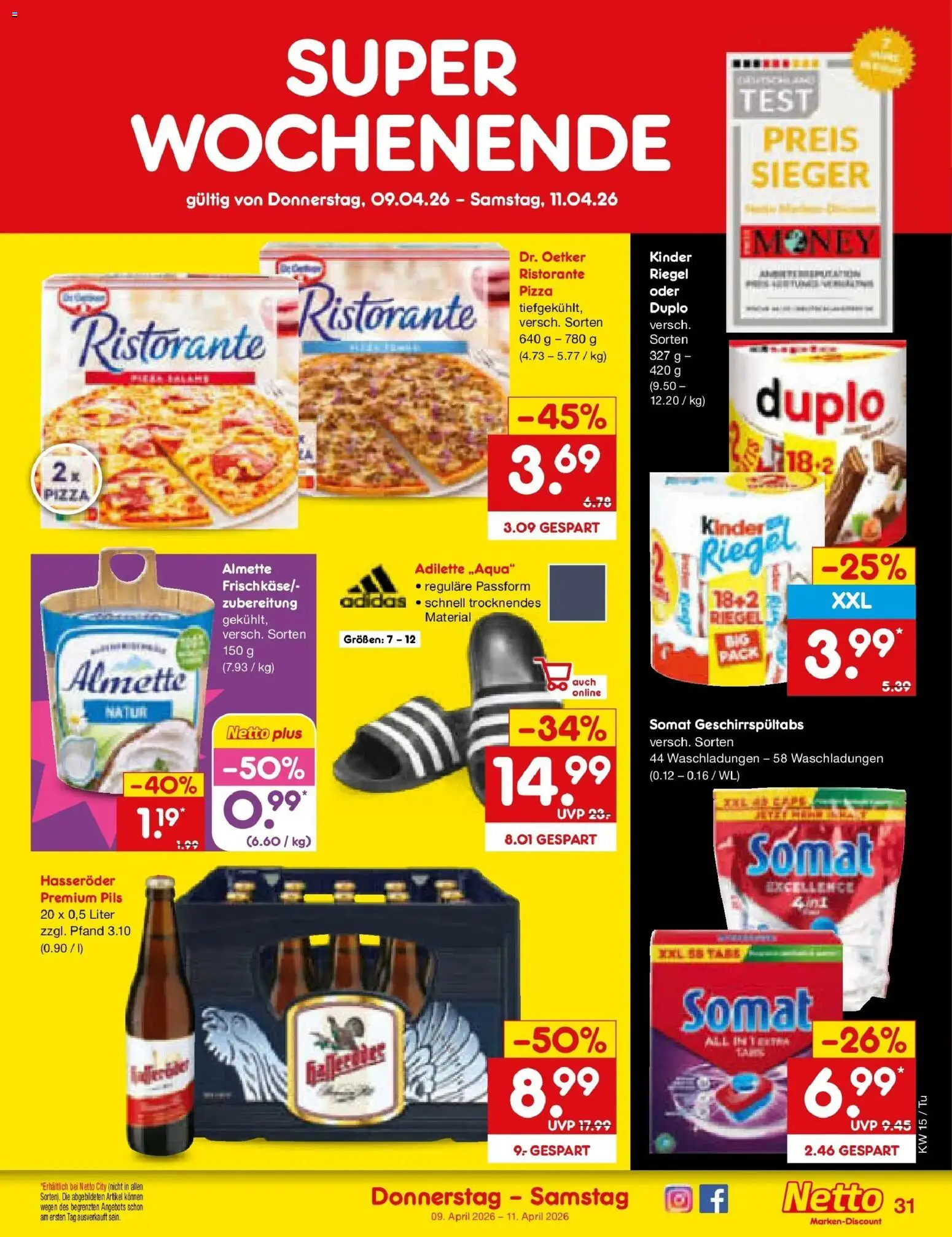Netto Marken-Discount Prospekt Lahr-Langenwinkel	 – gültig ab 05.04.2026 | Seite: 47 | Produkte: Ristorante, Kinder riegel, Pizza, Hasseröder