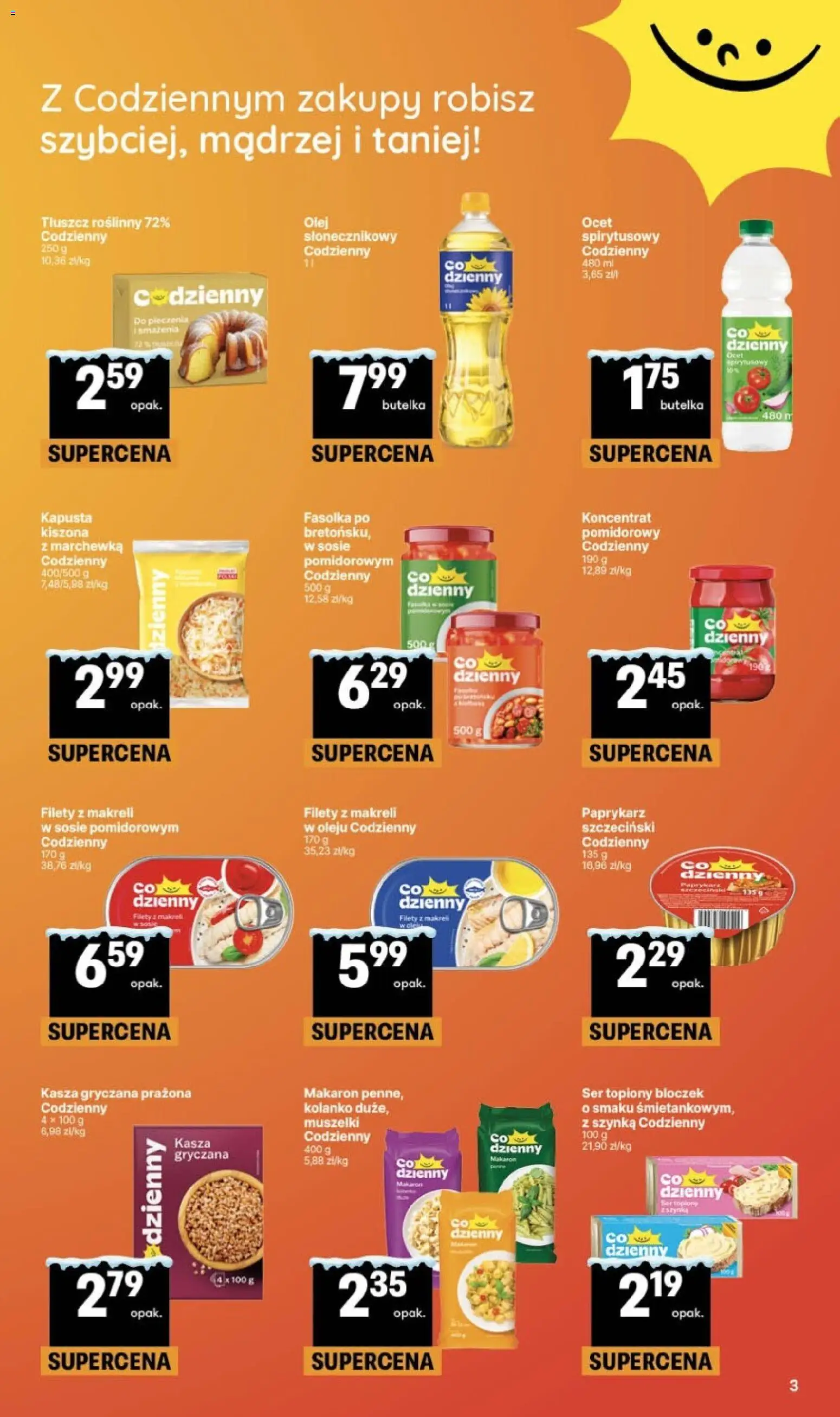 Delikatesy Centrum Gazetka od 08.01.2026 | Strona: 3 | Produkty: Kapusta, Ocet, Kasza, Marchewka