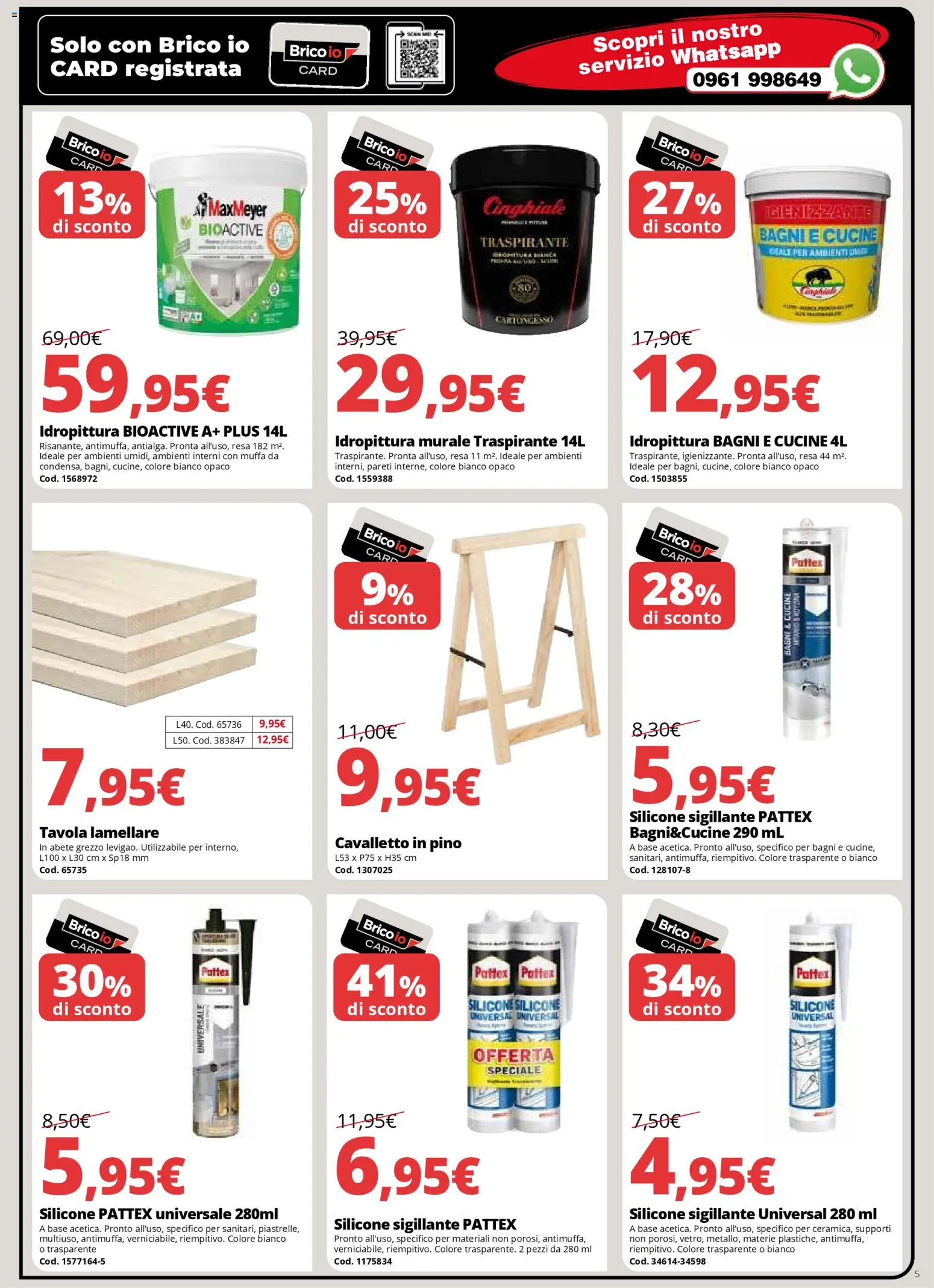 Volantino Brico io del 06.11.2025 | Pagina: 5 | Prodotti: Cucine, Silicone