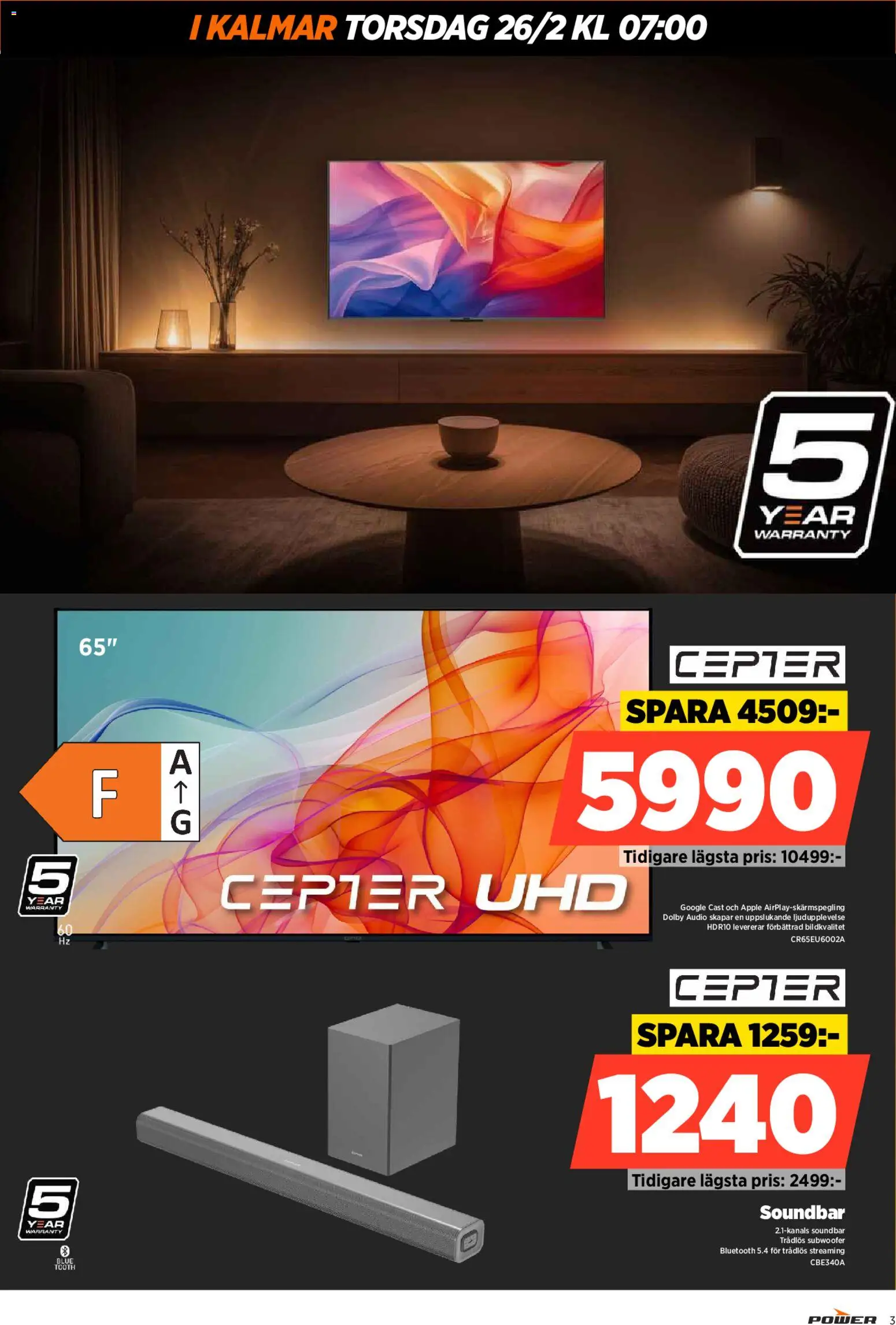 Power reklamblad aktuell från 02.03.2026 | Sida: 3 | Produkter: Äpple, Audio