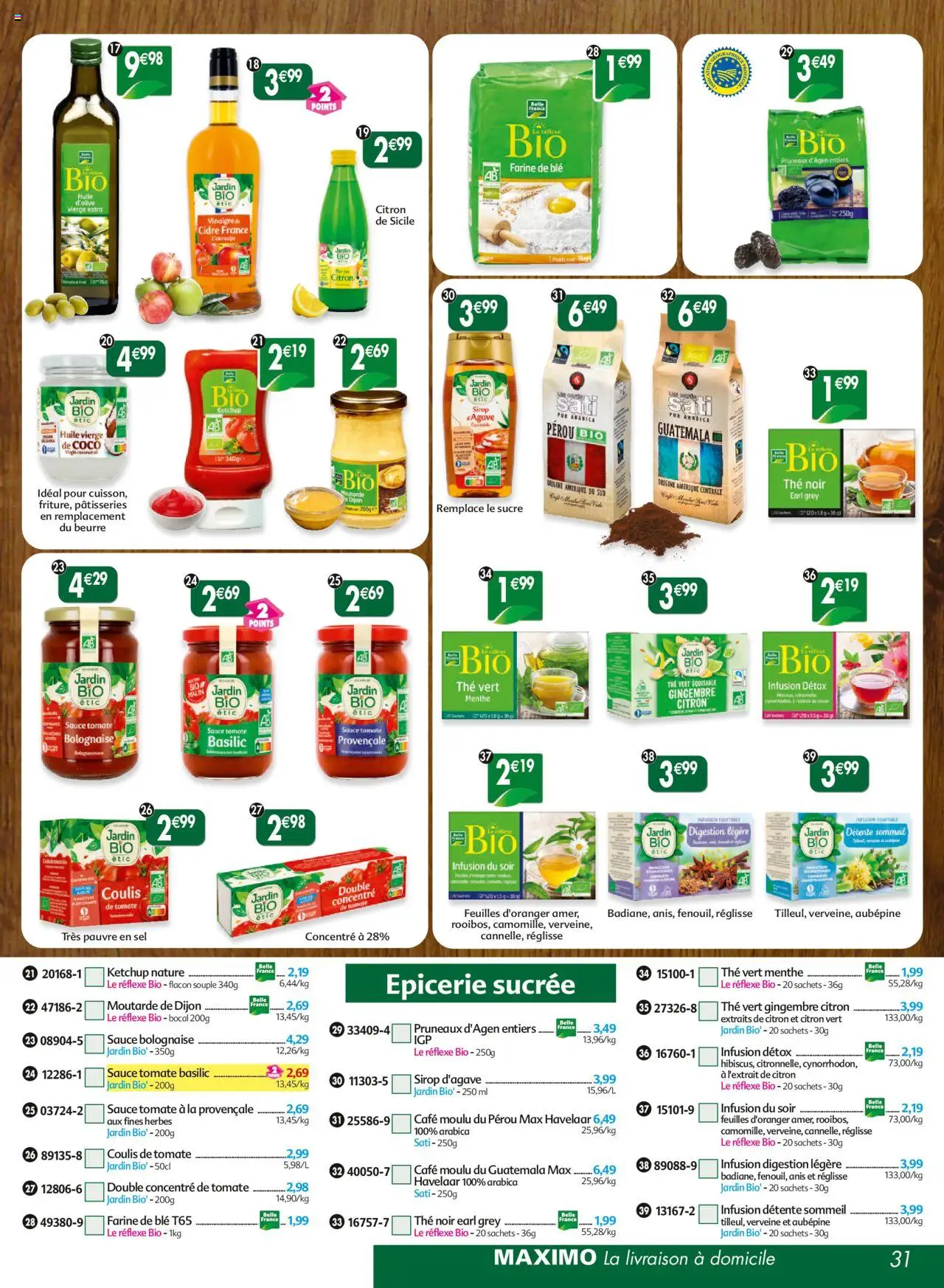  | Page: 31 | Produits: Menthe, Sirop d'agave, Cidre, Vinaigre de cidre