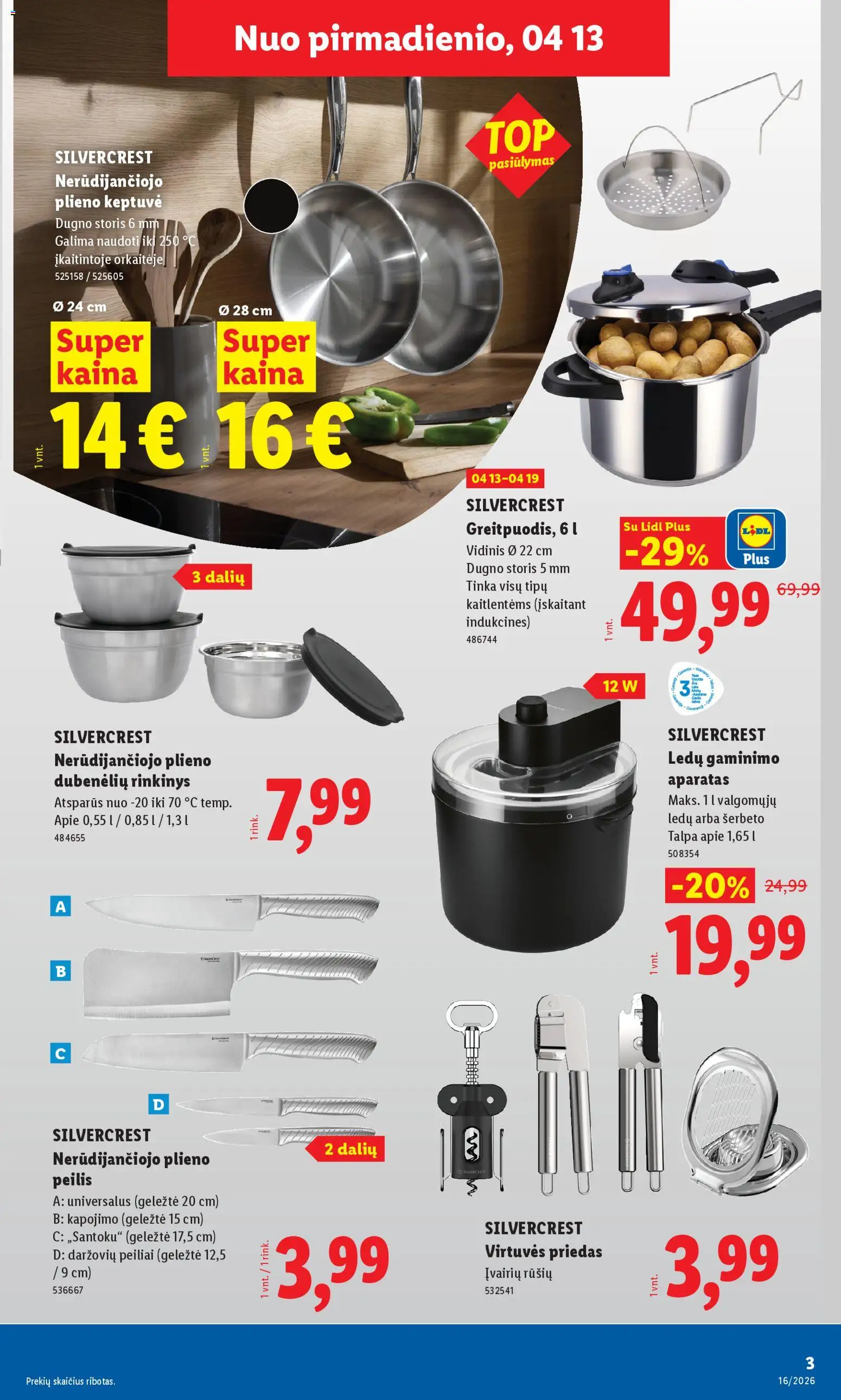 LIDL akcijos nuo 13.04.2026 | Puslapis: 3 | Prekių: Keptuvė