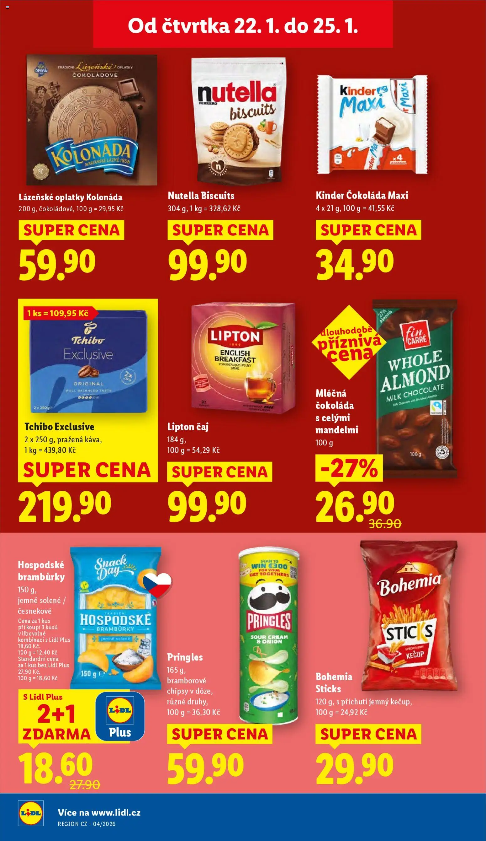 Lidl leták od 22.01.2026 | Strana: 14 | Produkty: Kinder, Oplatky, Milk chocolate, Nutella