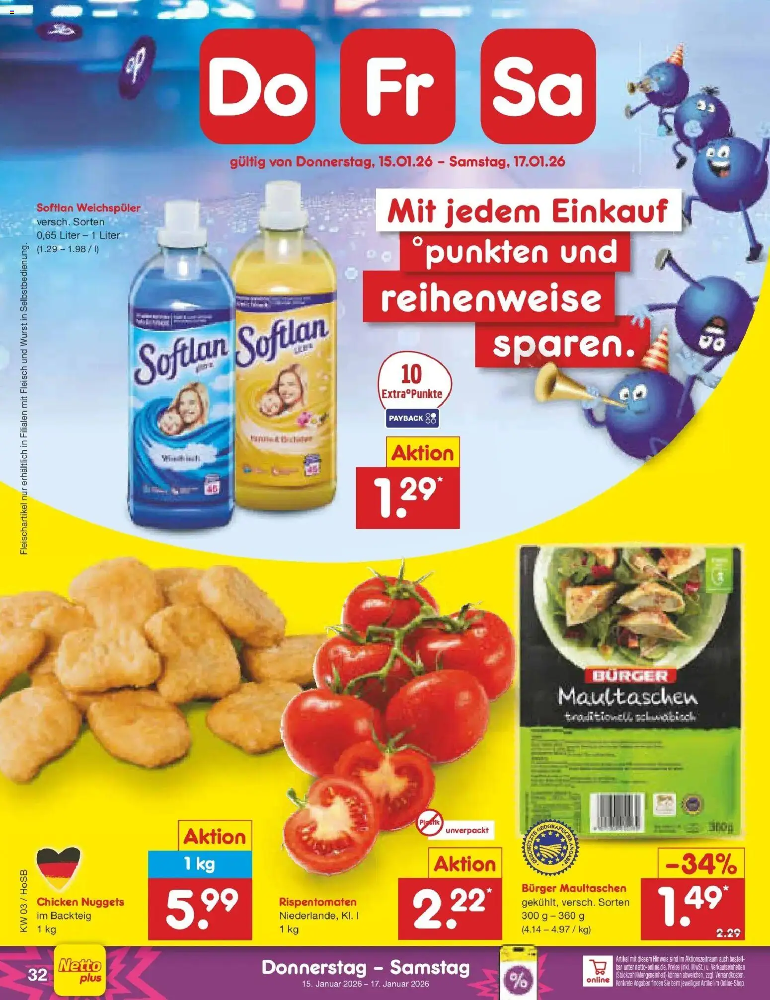 Netto Marken-Discount prospekt Hannover	 – gültig ab 12.01.2026 | Seite: 42 | Produkte: Weichspüler, Wurst, Maultaschen, Fleisch