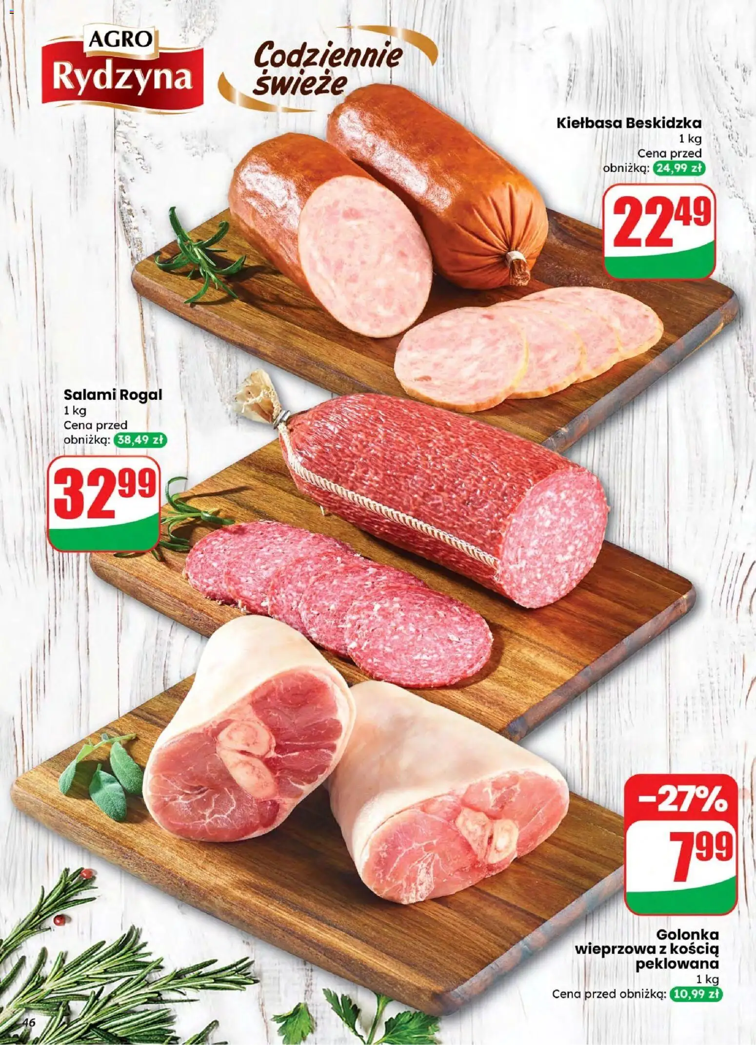 Dino gazetka od 04.03.2026 | Strona: 46 | Produkty: Kiełbasa, Golonka wieprzowa, Salami