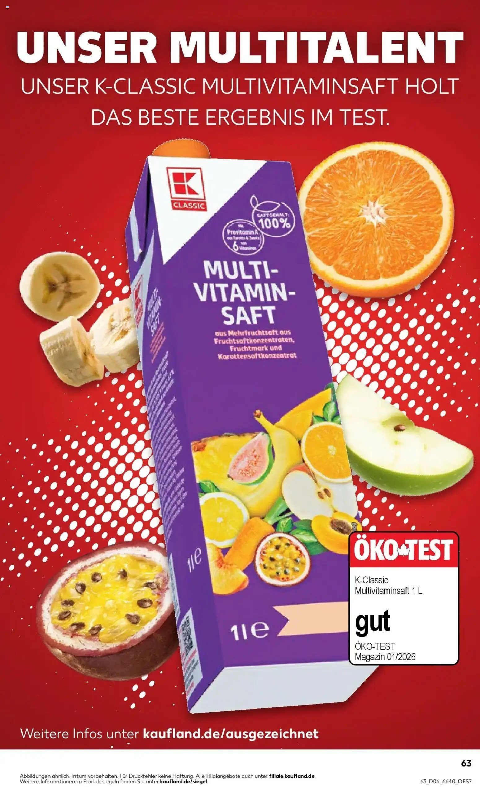 Kaufland prospekt Östringen	 – gültig ab 09.02.2026 | Seite: 63 | Produkte: Saft