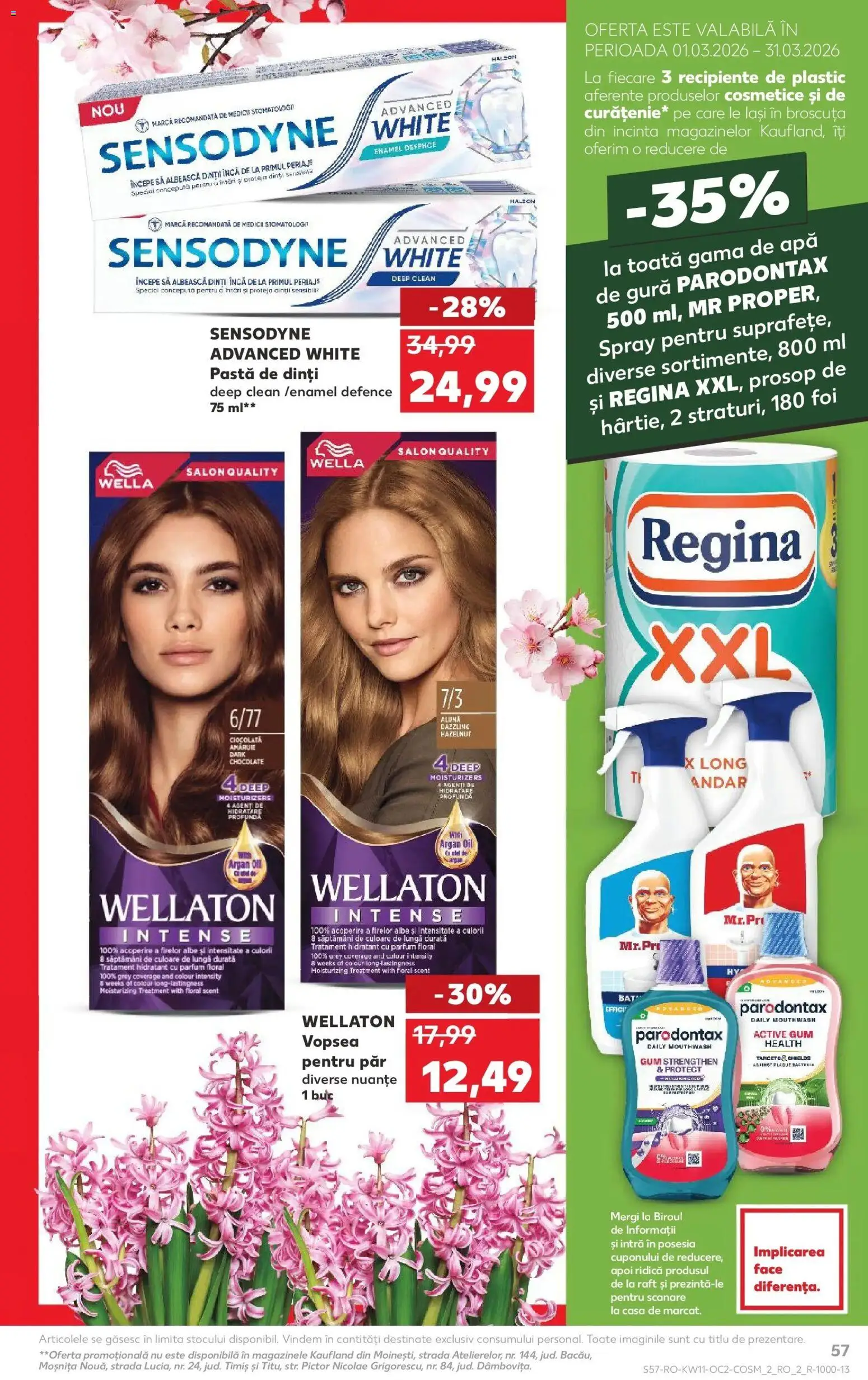 Noul catalog Kaufland – valabil de la 11.03.2026 | Pagină: 57 | Produse: Pomelo, Recipiente, Pastă de dinți, Apă
