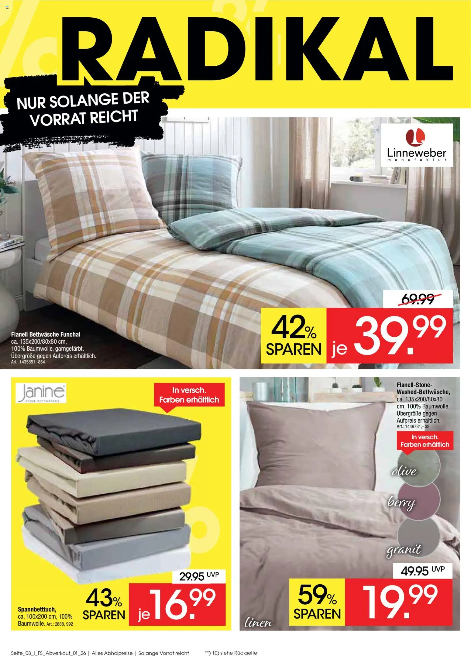 Zurbrüggen Abverkauf Fachsortimente – gültig ab 16.03.2026 | Seite: 8 | Produkte: Bettwäsche