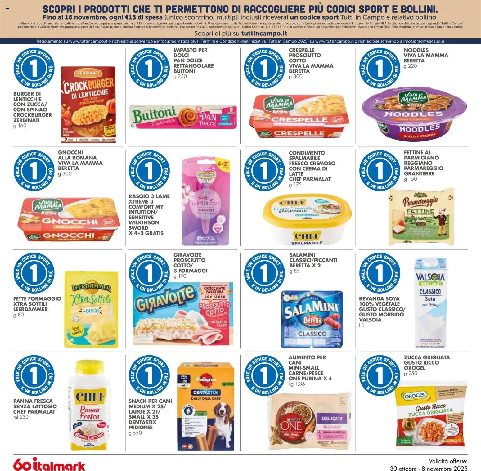 Volantino Italmark del 30.10.2025 | Pagina: 22 | Prodotti: Panna, Prosciutto, Zucca, Gnocchi