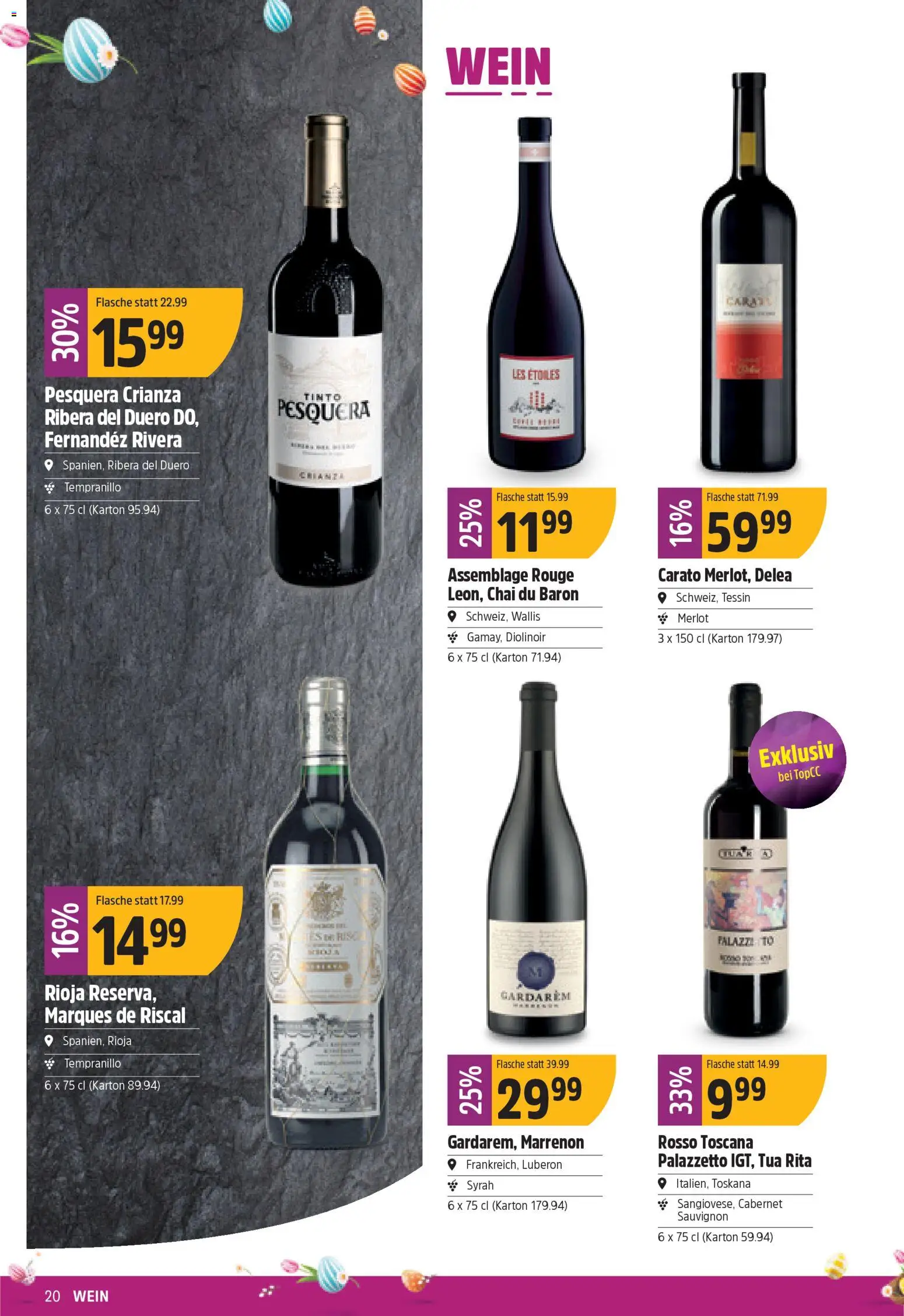 TopCC aktionen – gültig ab 09.03.2026 | Seite: 20 | Produkte: Merlot, Rouge, Wein