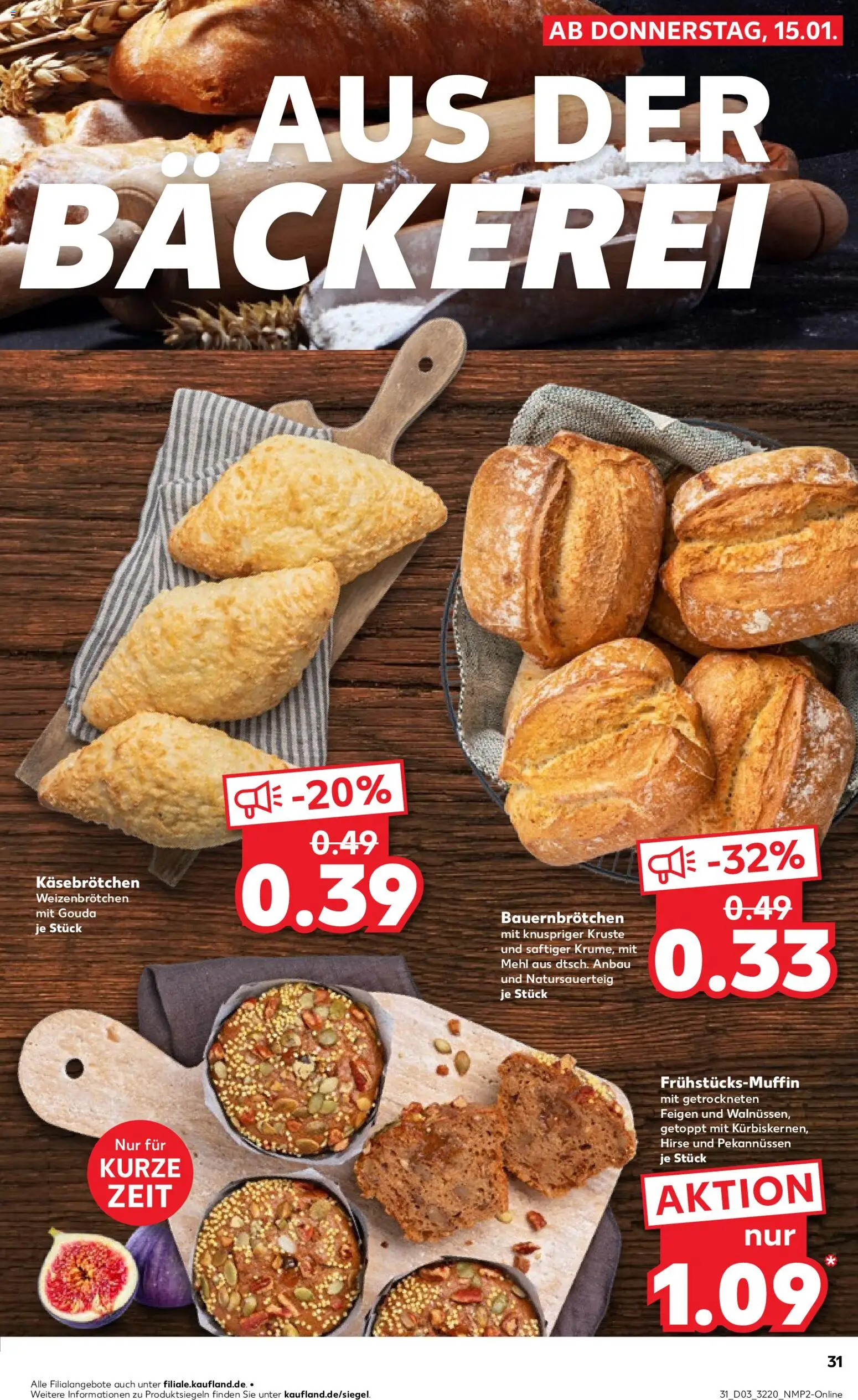 Kaufland prospekt Frankfurt (Oder)	 – gültig ab 15.01.2026 | Seite: 31 | Produkte: Bäckerei, Mehl, Gouda
