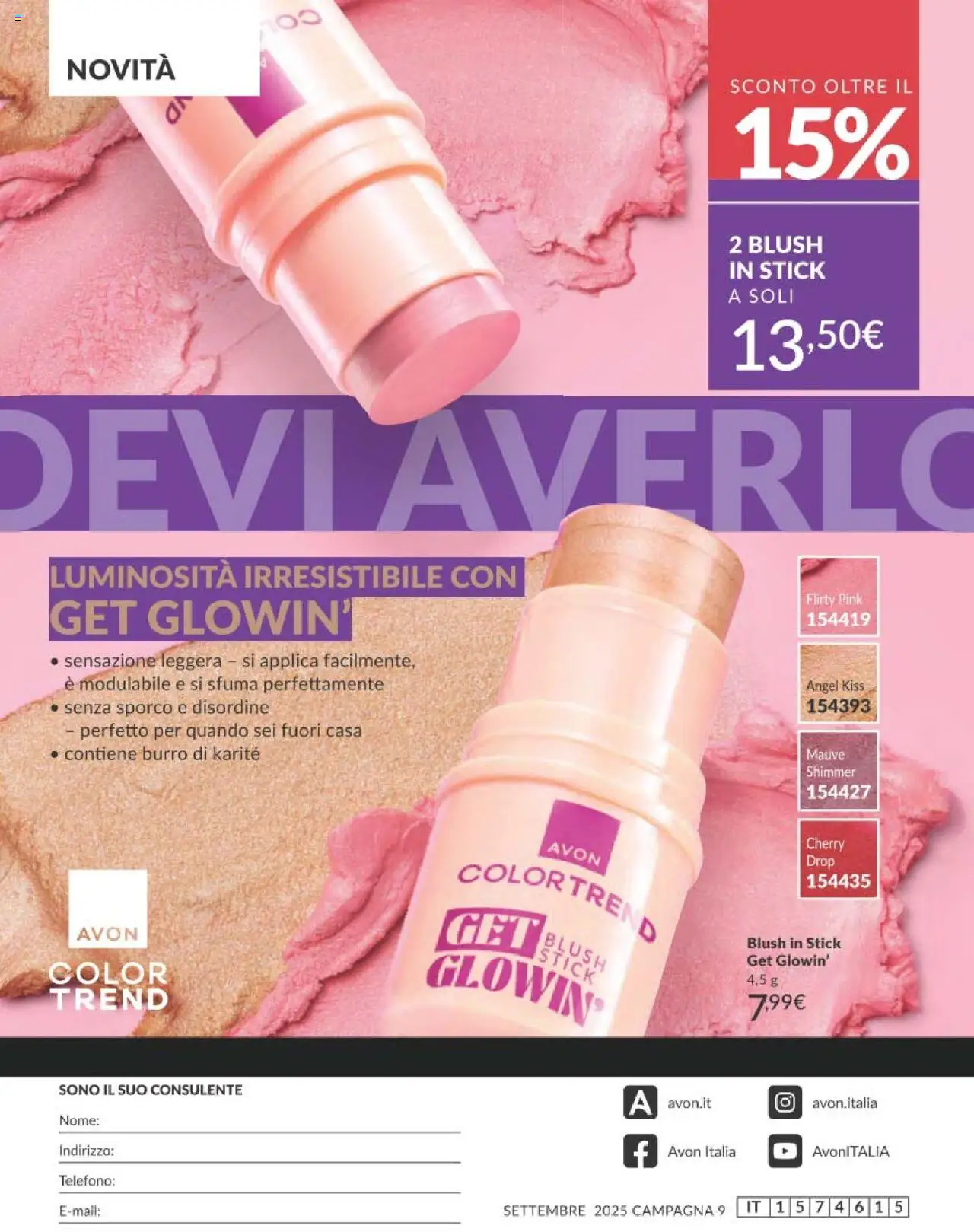 Volantino Avon del 01.09.2025 | Pagina: 230 | Prodotti: Burro, Telefono, Blush