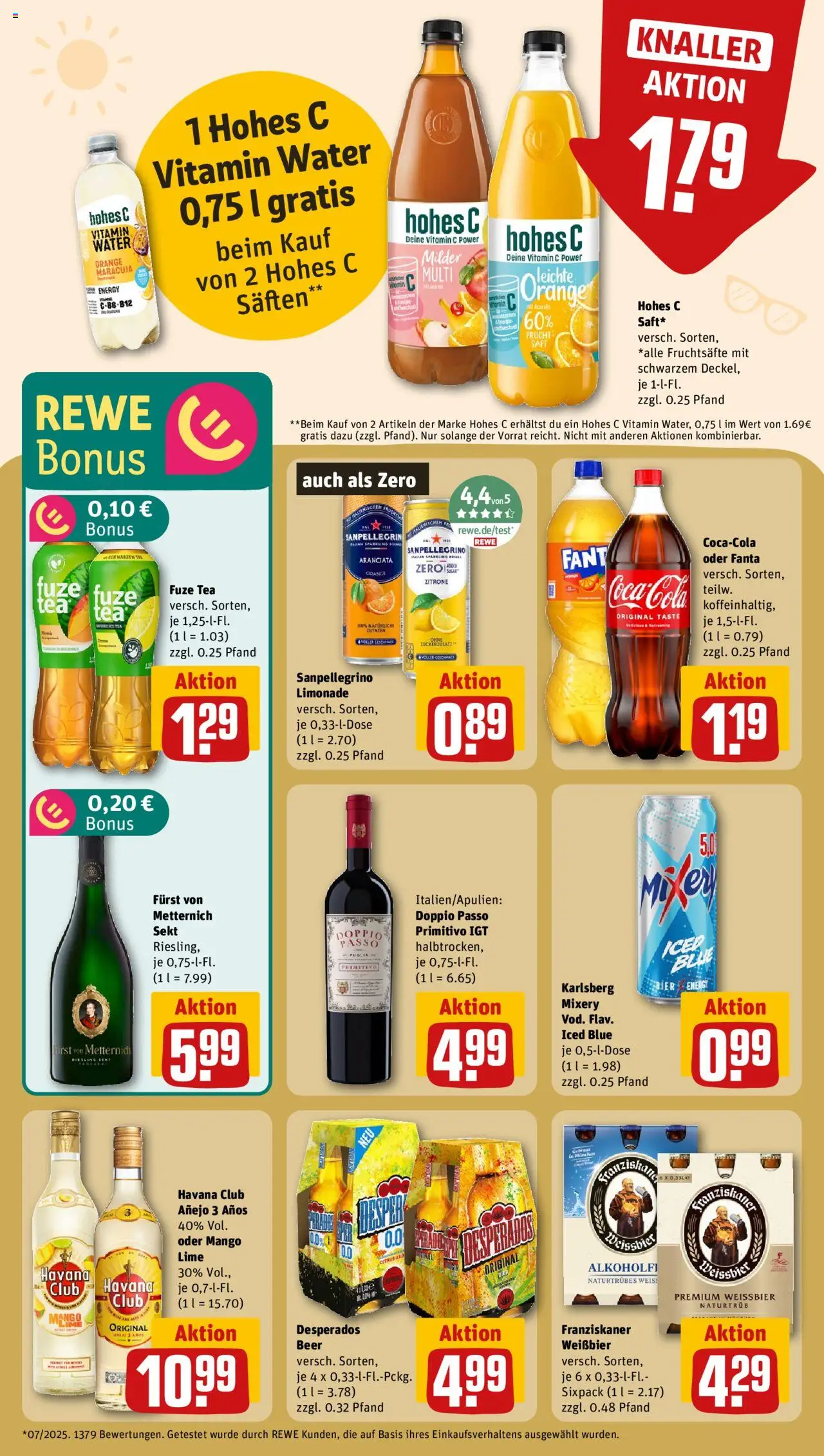 Rewe Prospekt 	 - gültig ab dem 25.08.2025 | Seite: 11 | Produkte: Furst von metternich, Weißbier, Doppio passo primitivo, Desperados