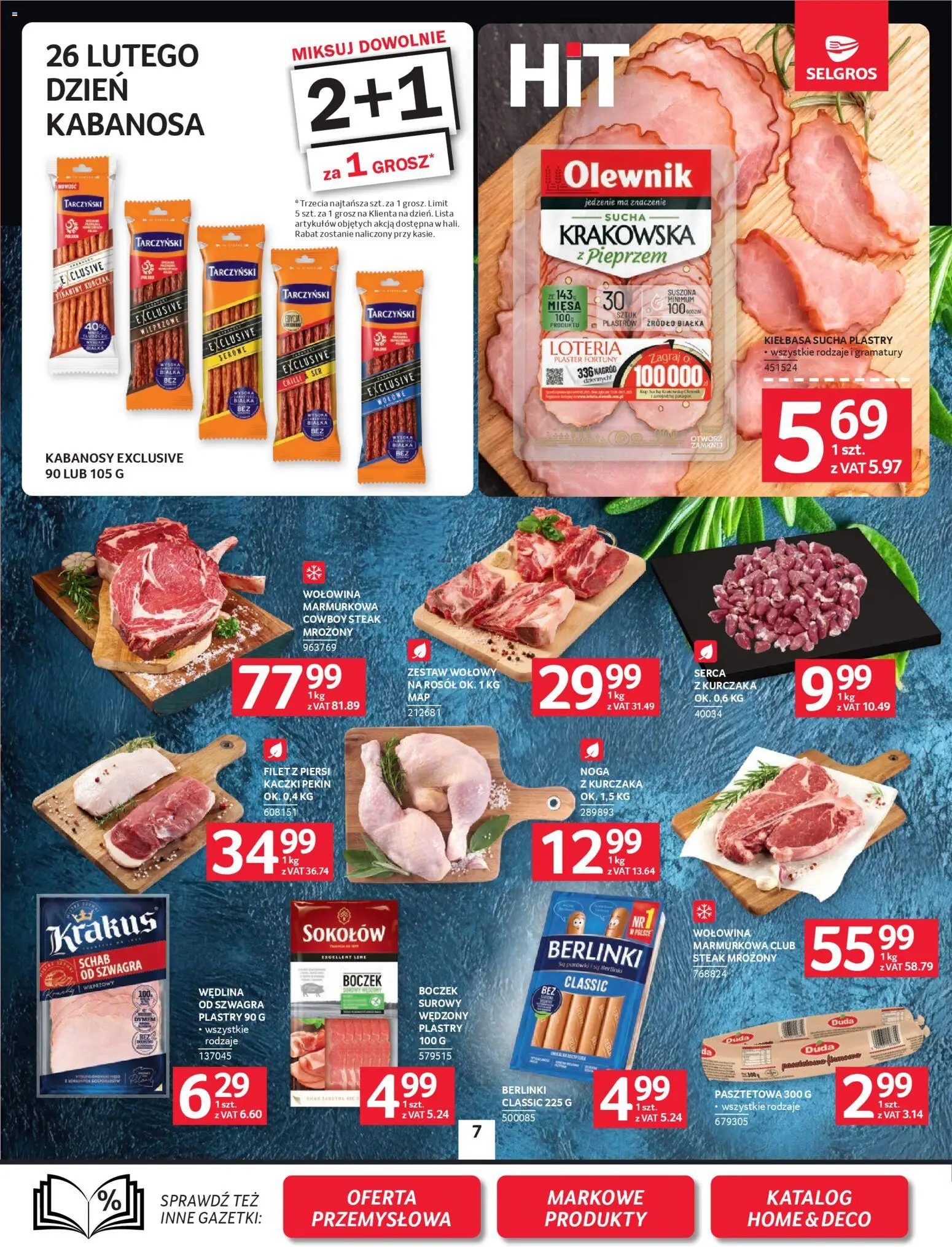 Selgros cash&carry Gazetka od 19.02.2026 | Strona: 7 | Produkty: Kurczak, Piersi, Boczek wieprzowy, Kabanosy