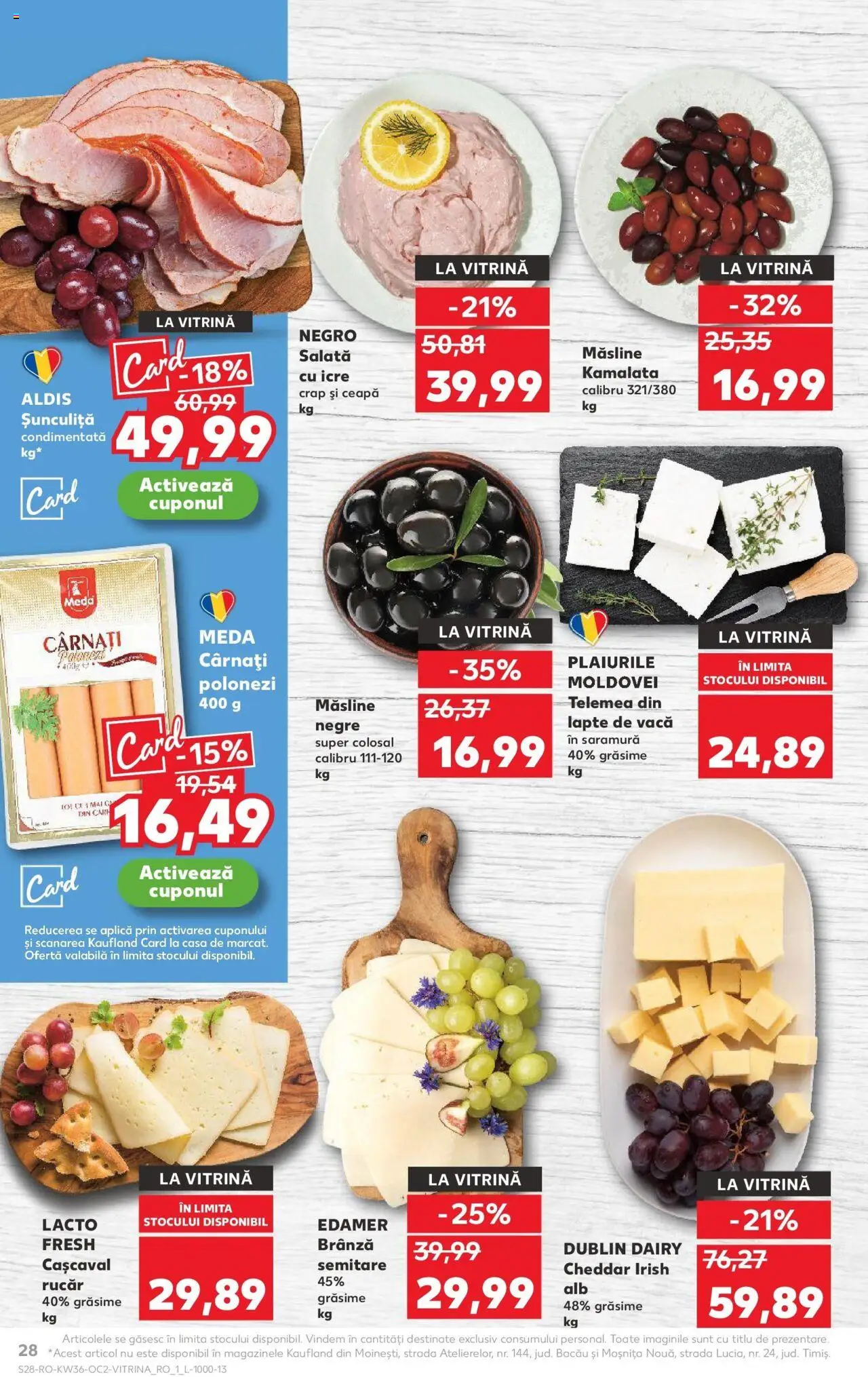 Noul catalog Kaufland – valabil de la 03.09.2025 | Pagină: 28 | Produse: Măsline, Brânză, Salată, Cârnați