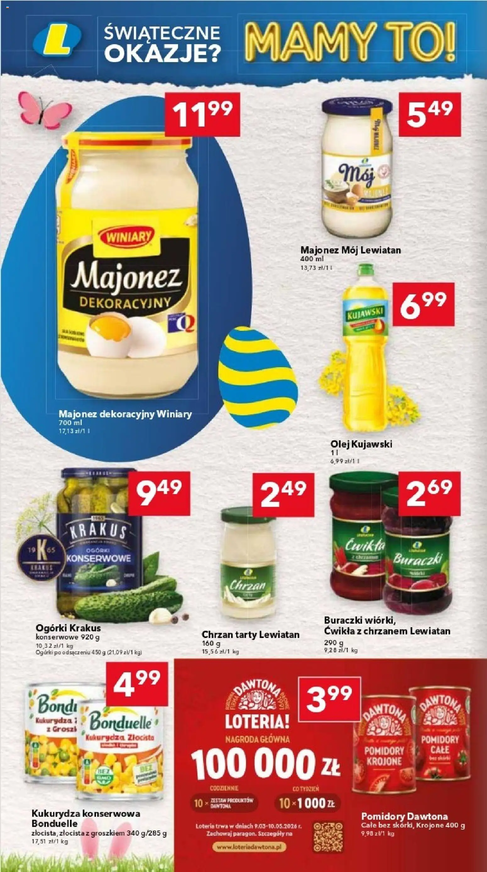 Lewiatan gazetka - Katowice od 26.03.2026 | Strona: 8 | Produkty: Olej kujawski, Ogórki, Majonez, Ogórki konserwowe