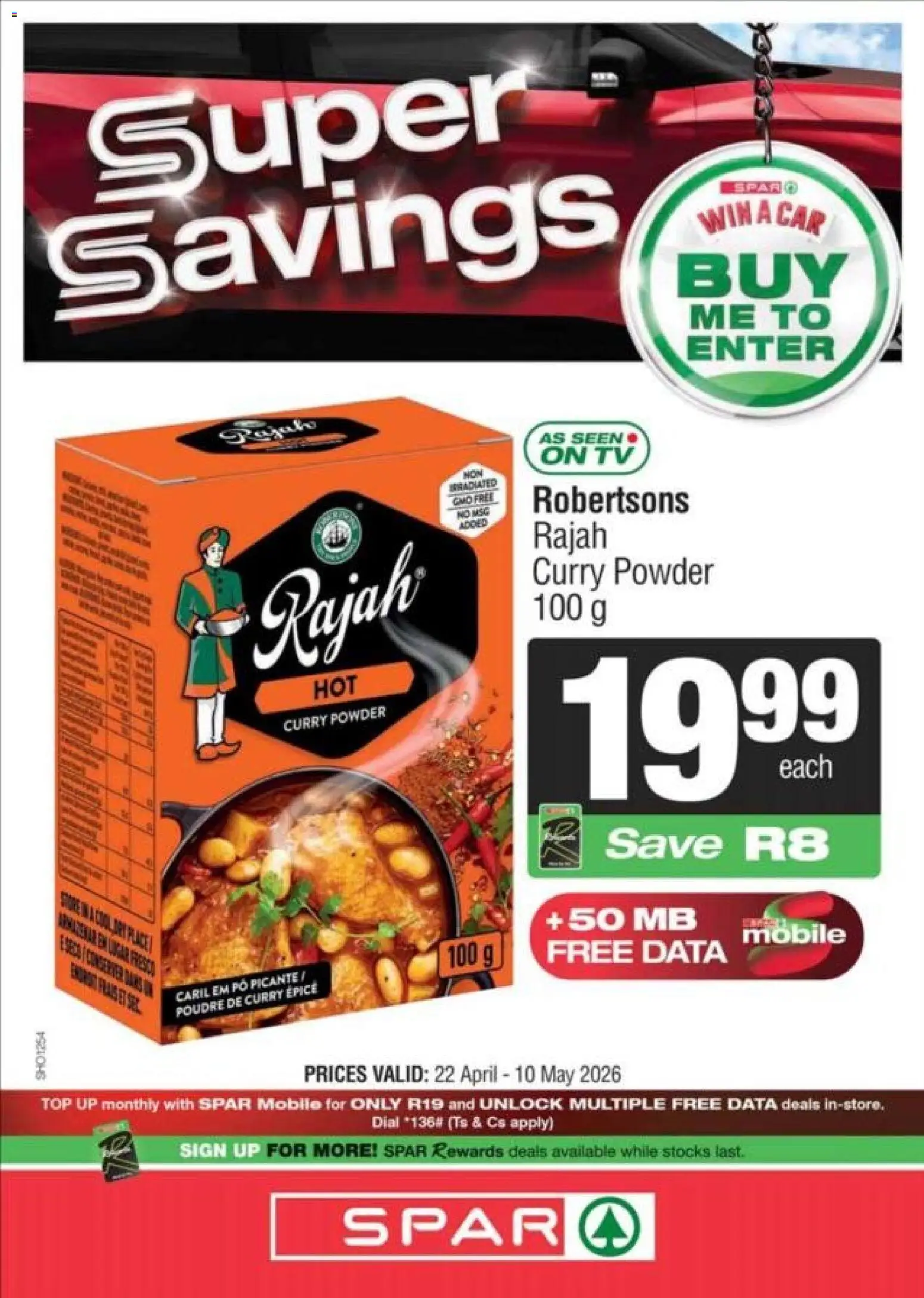 New Spar catalogue – valid from 22.04.2026 | Page: 12 | Products: Data, TV, Powder, Curry powder