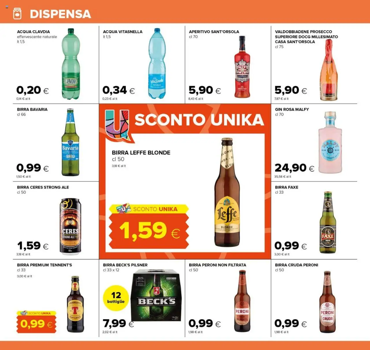Volantino Oasi del 21.08.2025 | Pagina: 24 | Prodotti: Prosecco, Acqua, Ceres, Aperitivo