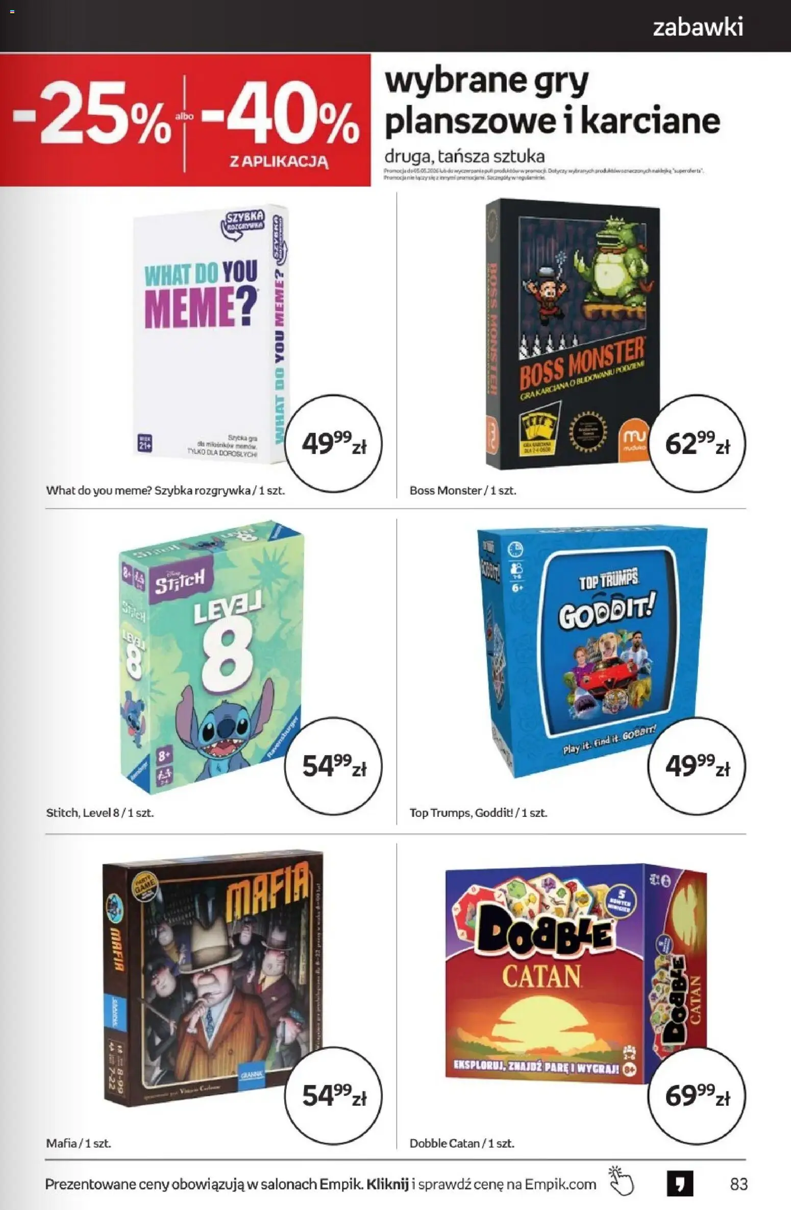 Empik promocje - Tom kultury Zabawki od 22.04.2026 | Strona: 9 | Produkty: Top, Gry