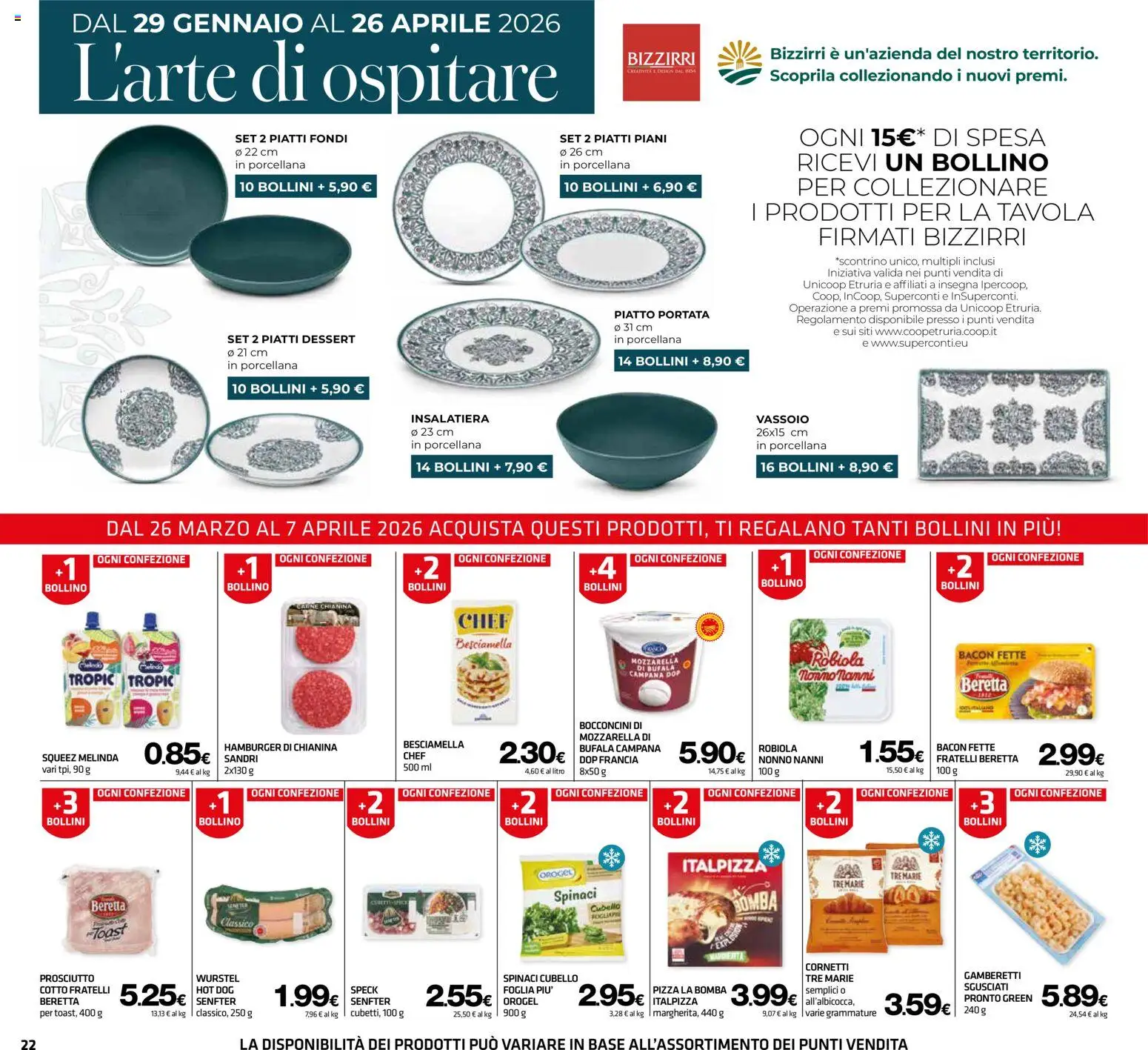 Volantino Superconti del 26.03.2026 | Pagina: 22 | Prodotti: Pizza, Wurstel, Spinaci, Gamberetti