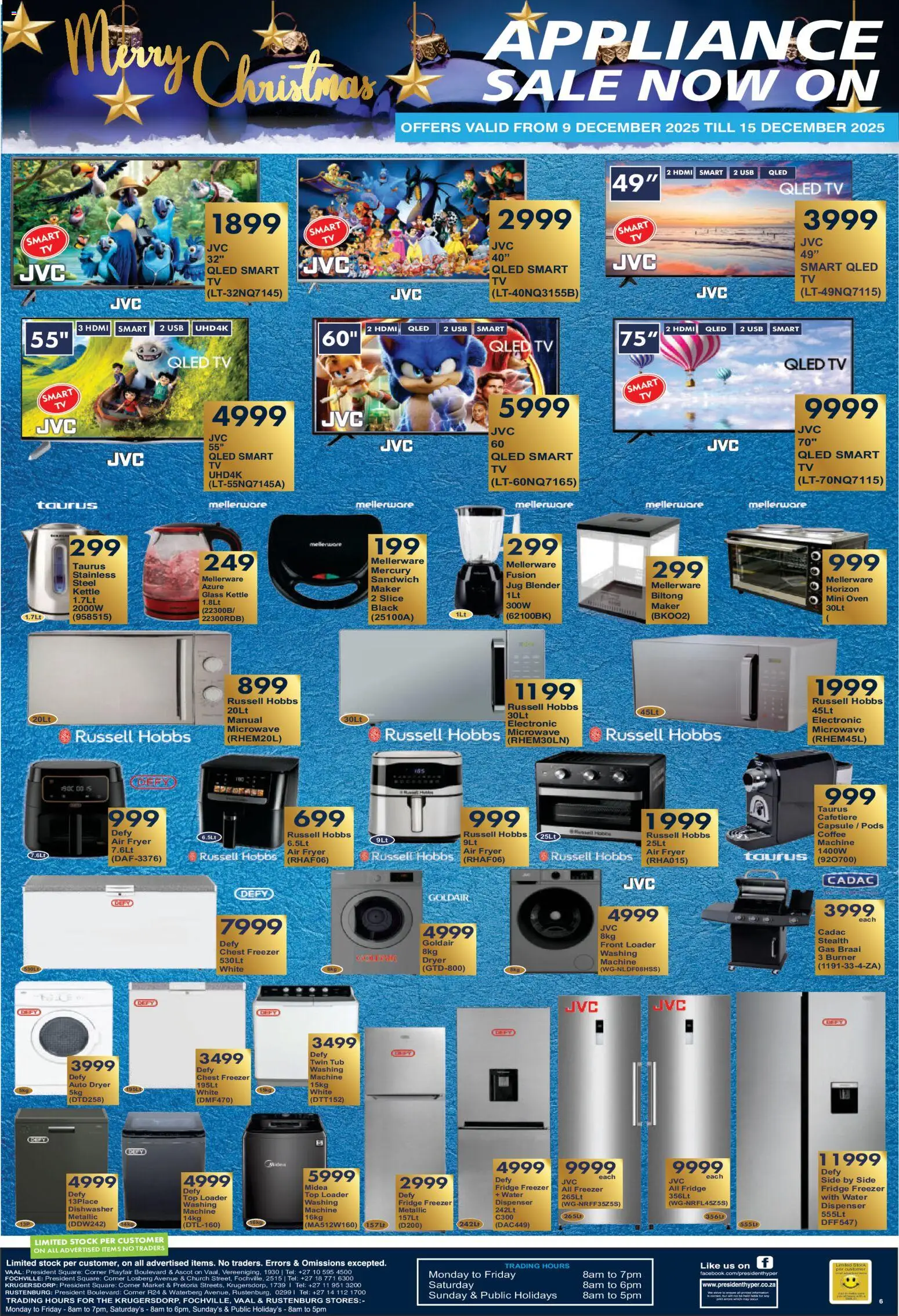 New President Hyper catalogue – valid from 09.12.2025 | Page: 1 | Products: Freezer, Dryer, TV, Chest freezer