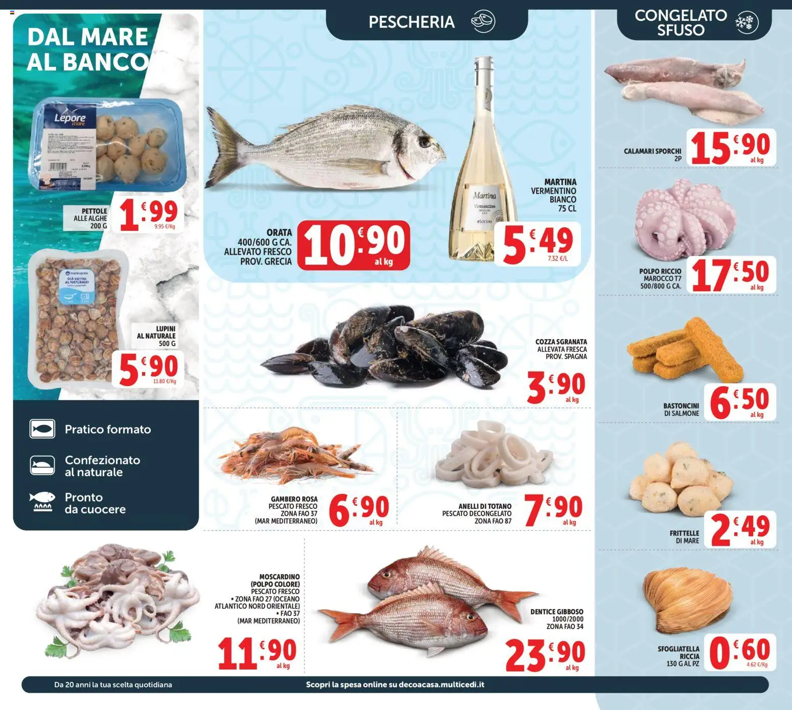 Volantino Decò del 27.03.2026 | Pagina: 16 | Prodotti: Lupini, Orata, Calamari, Totano