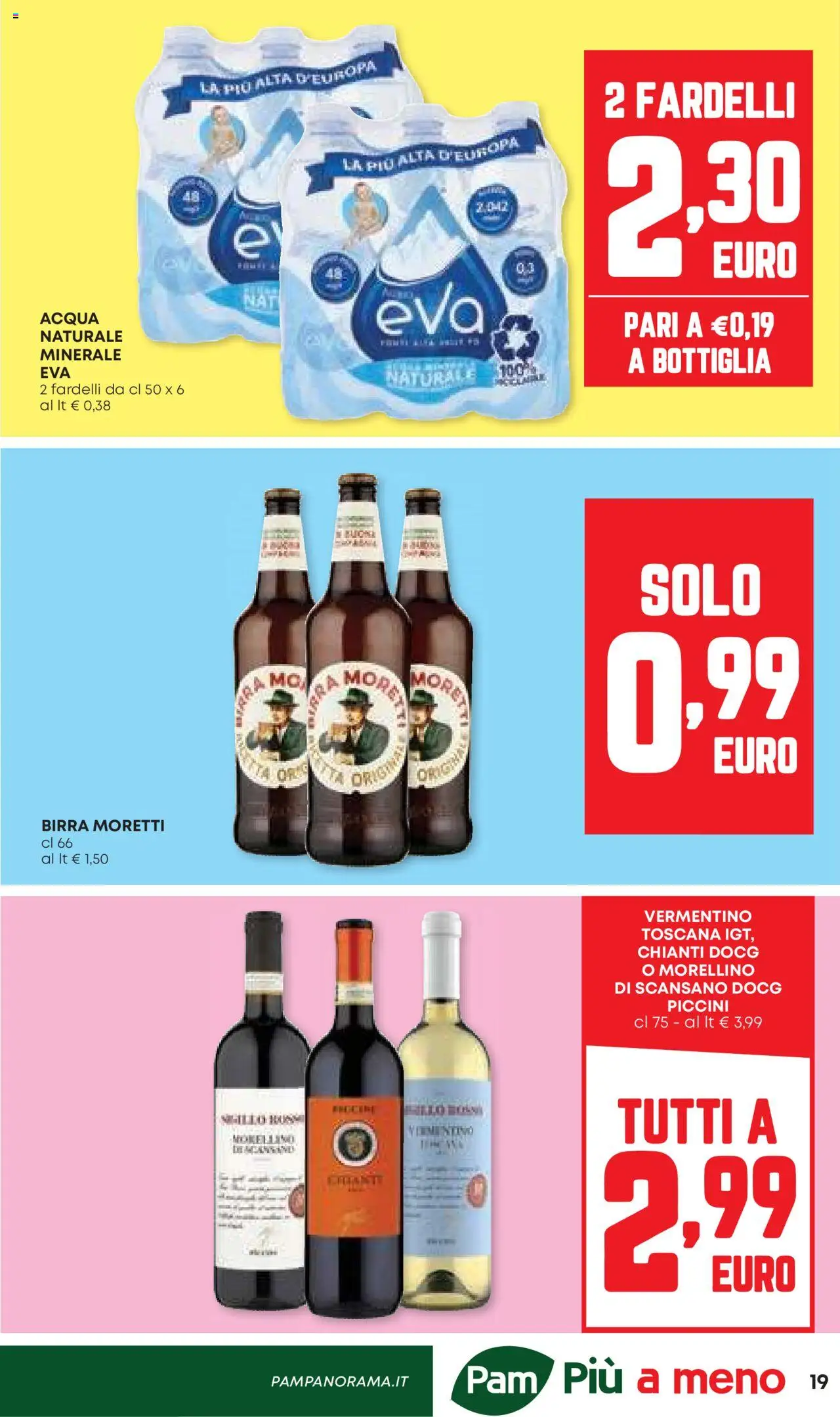 Volantino Panorama del 25.09.2025 | Pagina: 19 | Prodotti: Birra, Acqua, Birra Moretti, Bottiglia