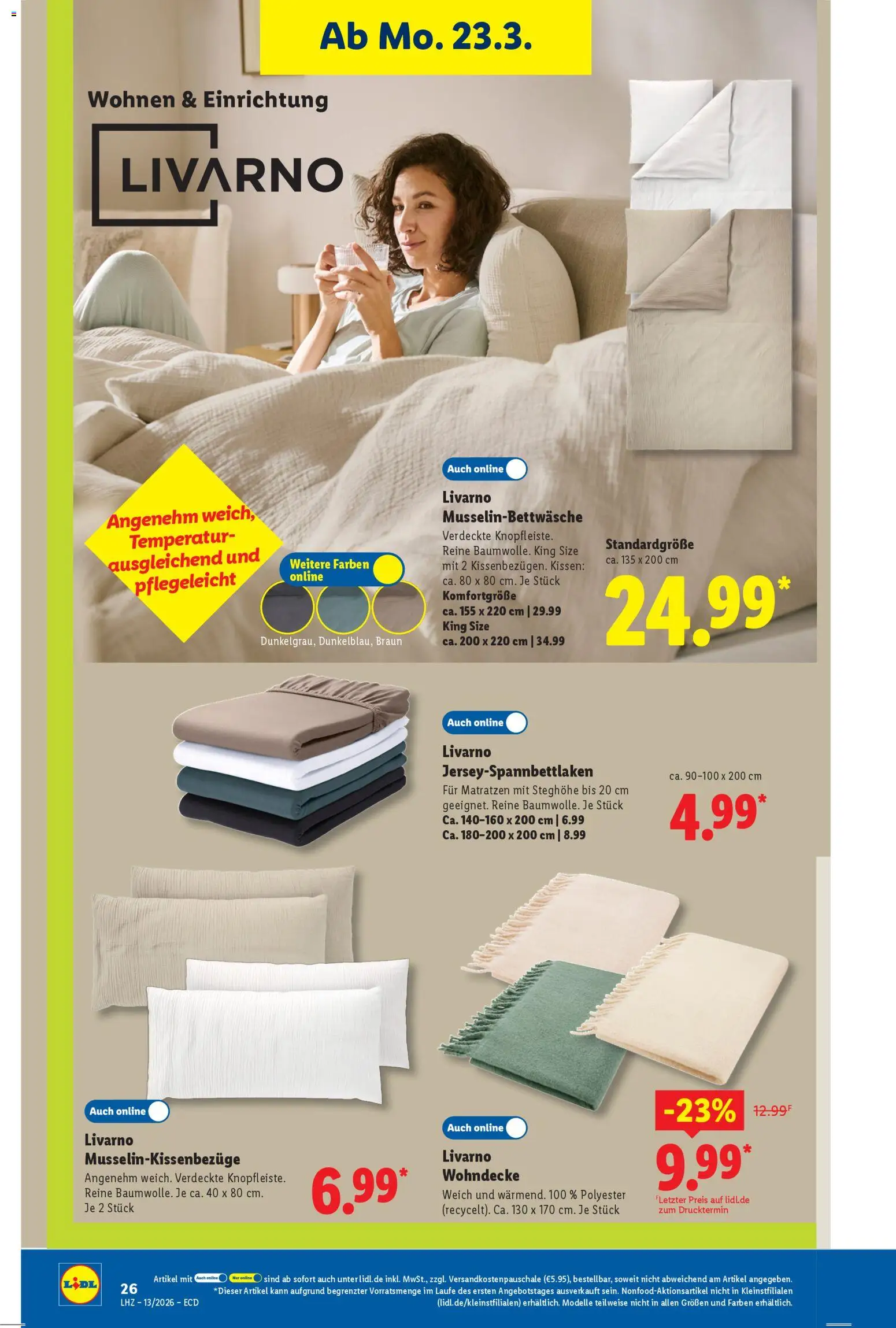 Lidl Prospekt – gültig ab 23.03.2026 | Seite: 14 | Produkte: Kissen